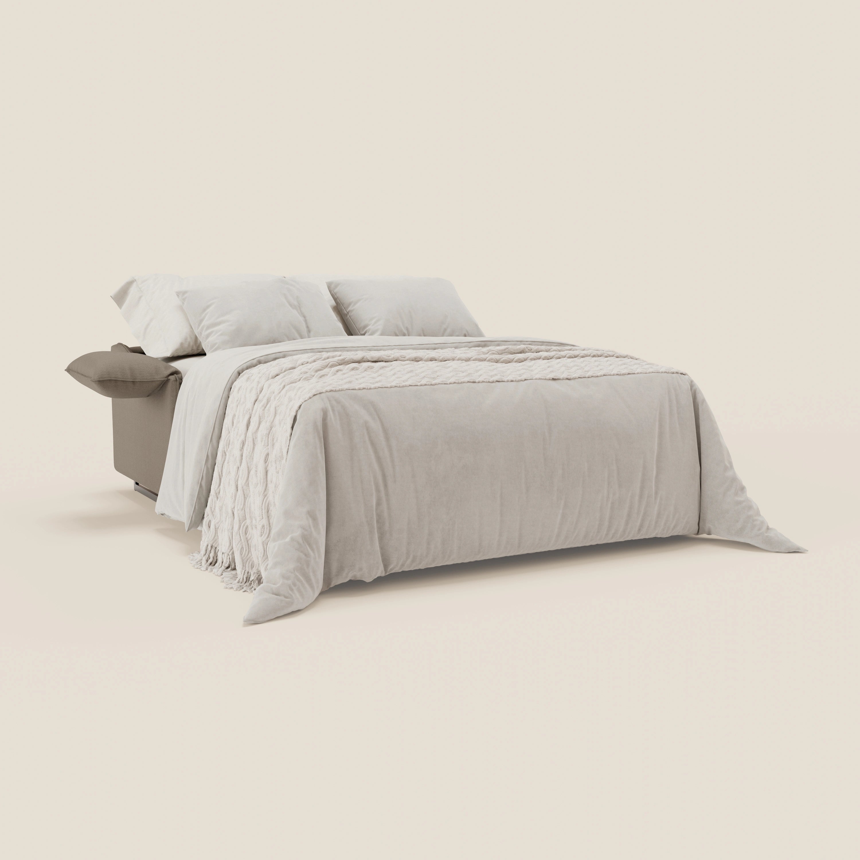 Violetta divano letto materasso H18 cm - poggiatesta reclinabili e braccioli mobili in tessuto impermeabile T13 - divani.store