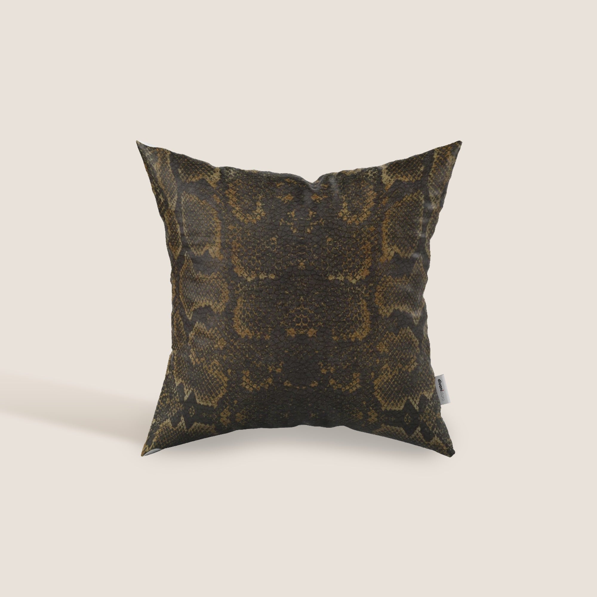 Wild cuscino in collezione Wild in microfibra impermeabile serpente marrone - divani.store