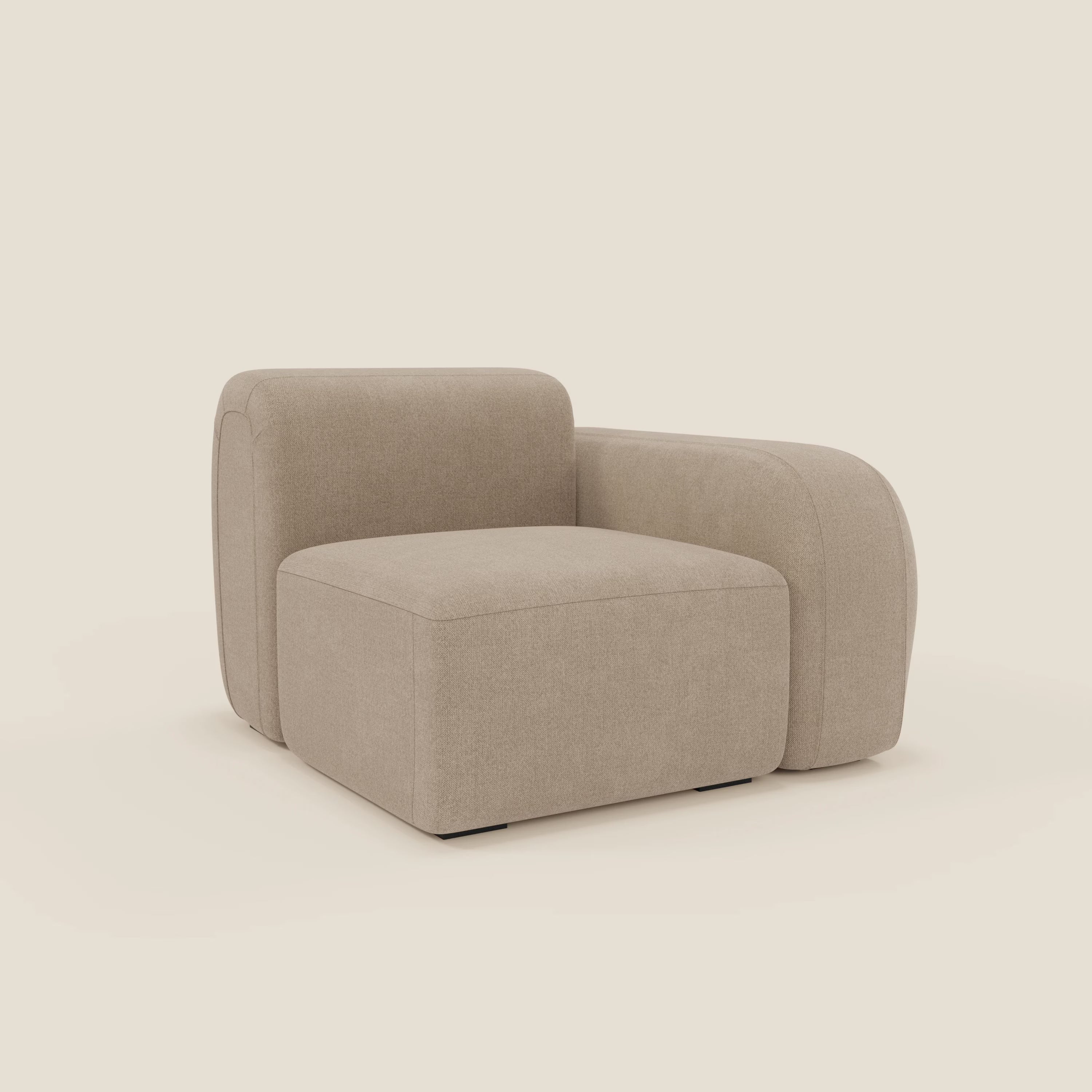 BonBon Endmodul 105 cm links oder rechts – abwaschbarer Stoff T23 beige