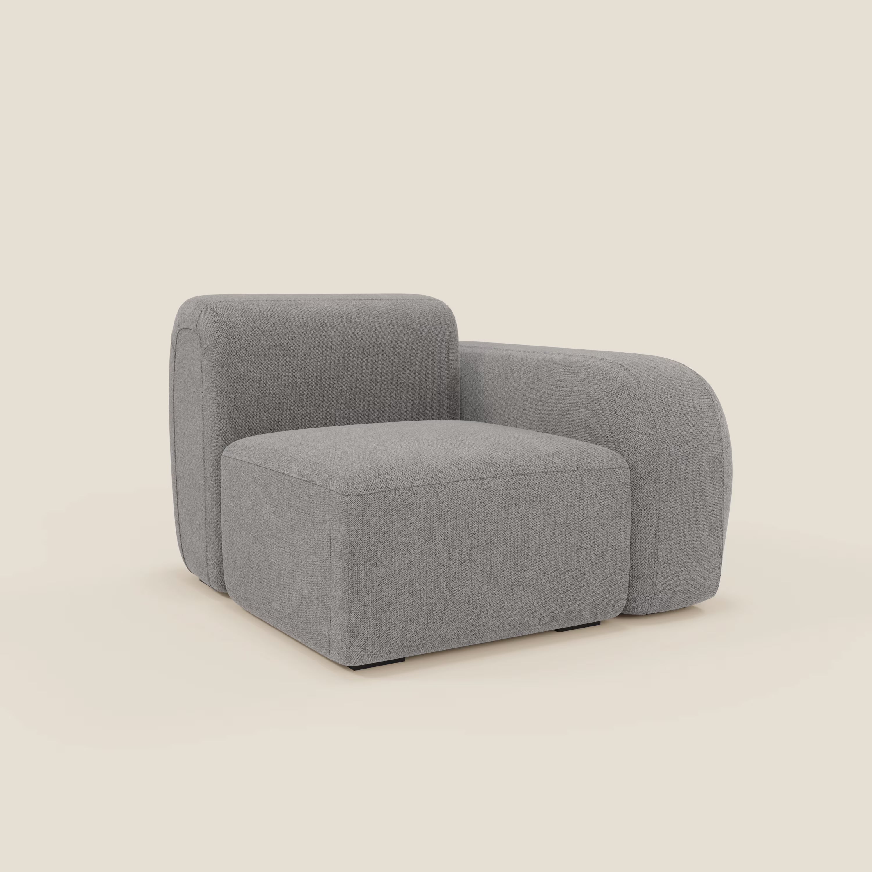 BonBon Endmodul 105 cm links oder rechts – abwaschbarer Stoff T23 grau