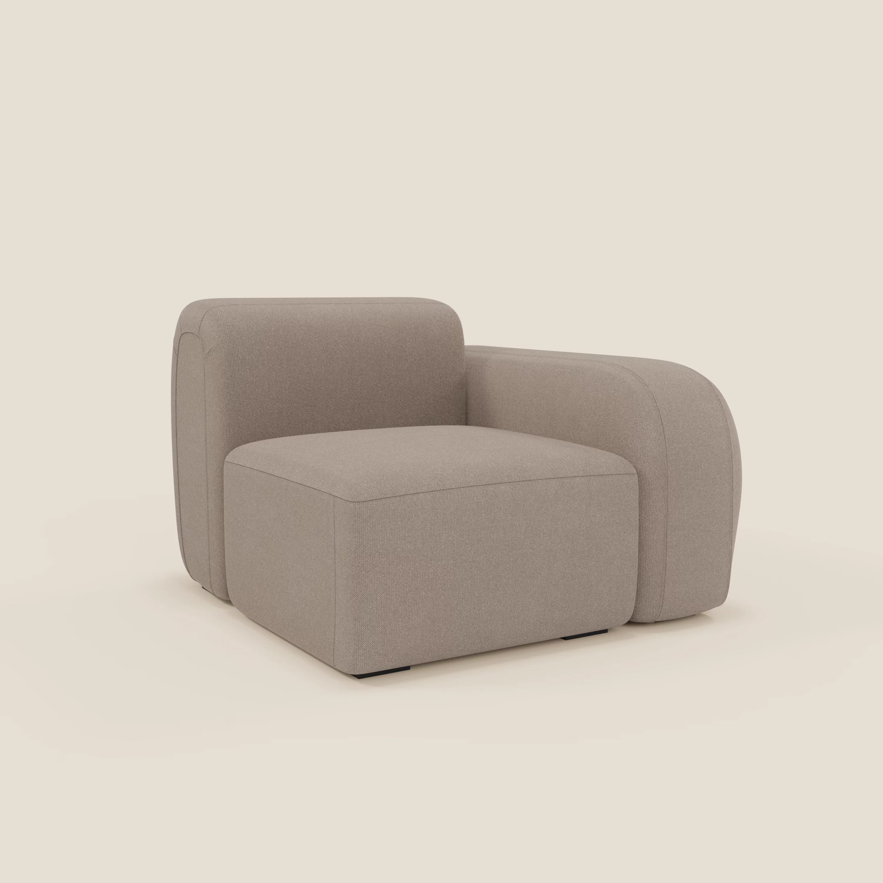 BonBon Endmodul 105 cm links oder rechts – abwaschbarer Stoff T23 graubeige