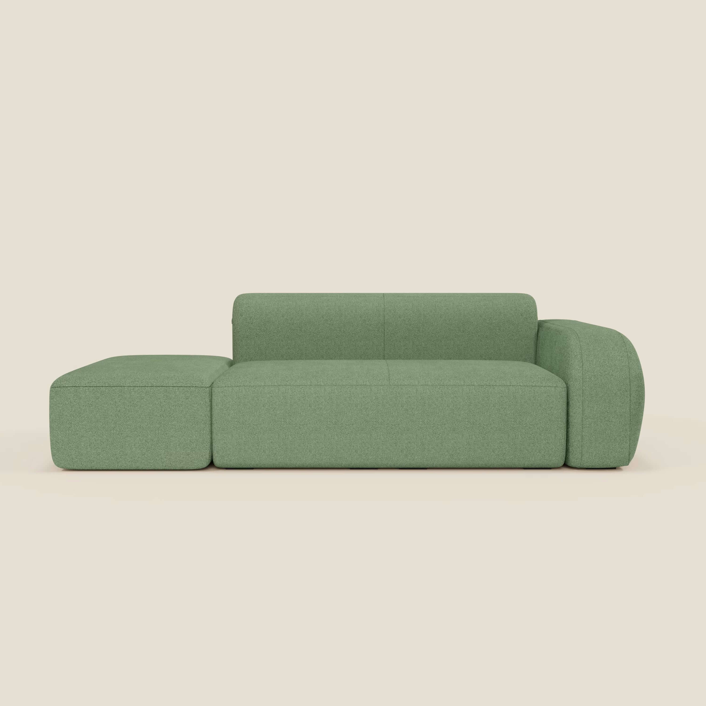 BonBon Modulares Sofa – Komposition mit Endhocker aus abwaschbarem Stoff T23 minzgrün