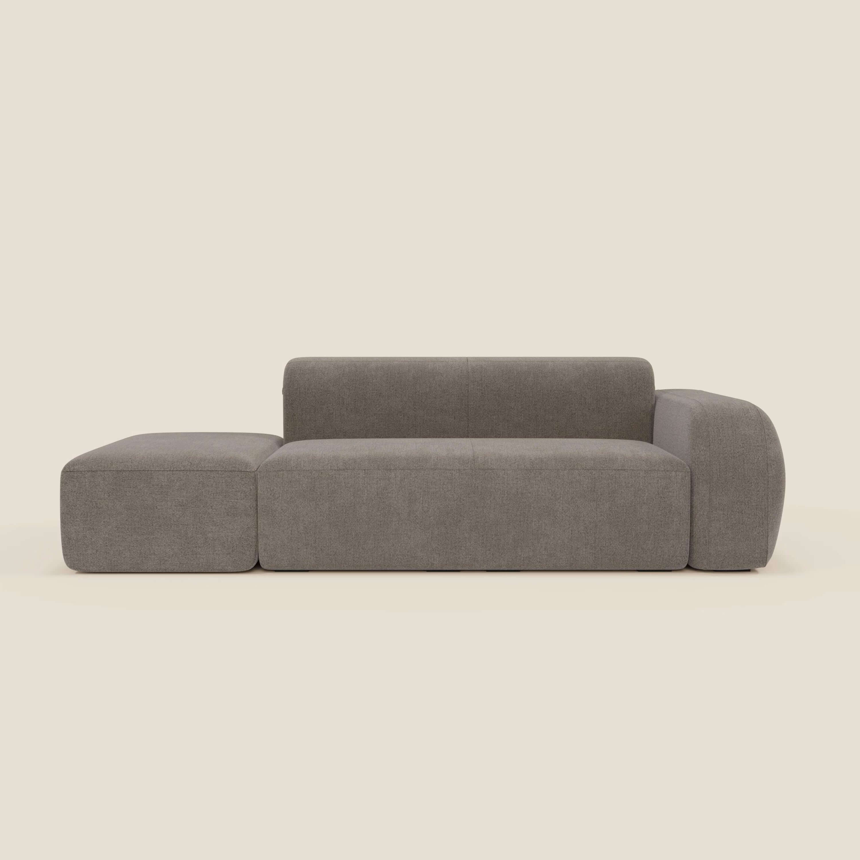 BonBon Modulares Sofa – Komposition mit Endhocker aus abwaschbarem Stoff T23 taupe