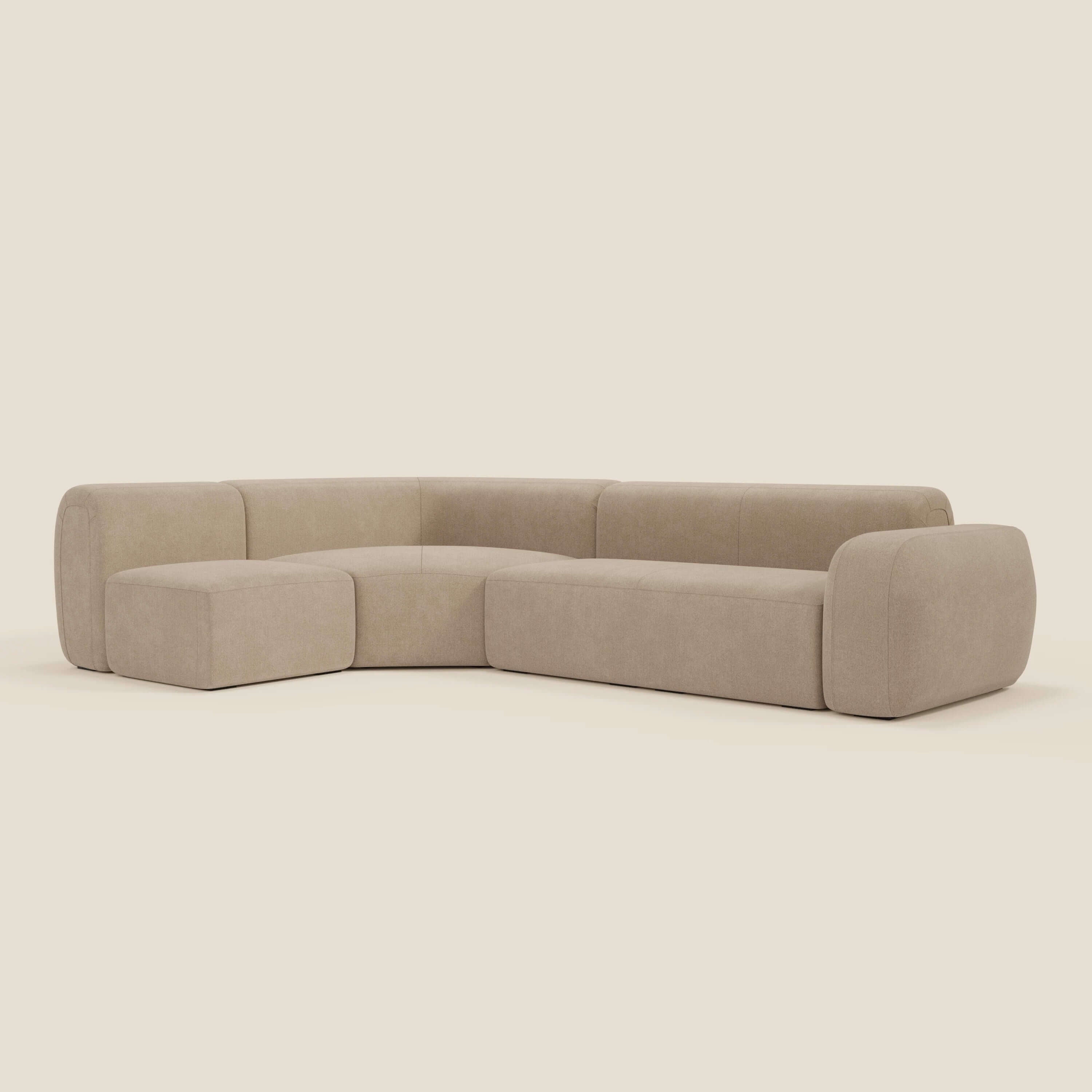 BonBon Ecksofa, modular und kombinierbar – abwaschbarer Stoff T23 beige