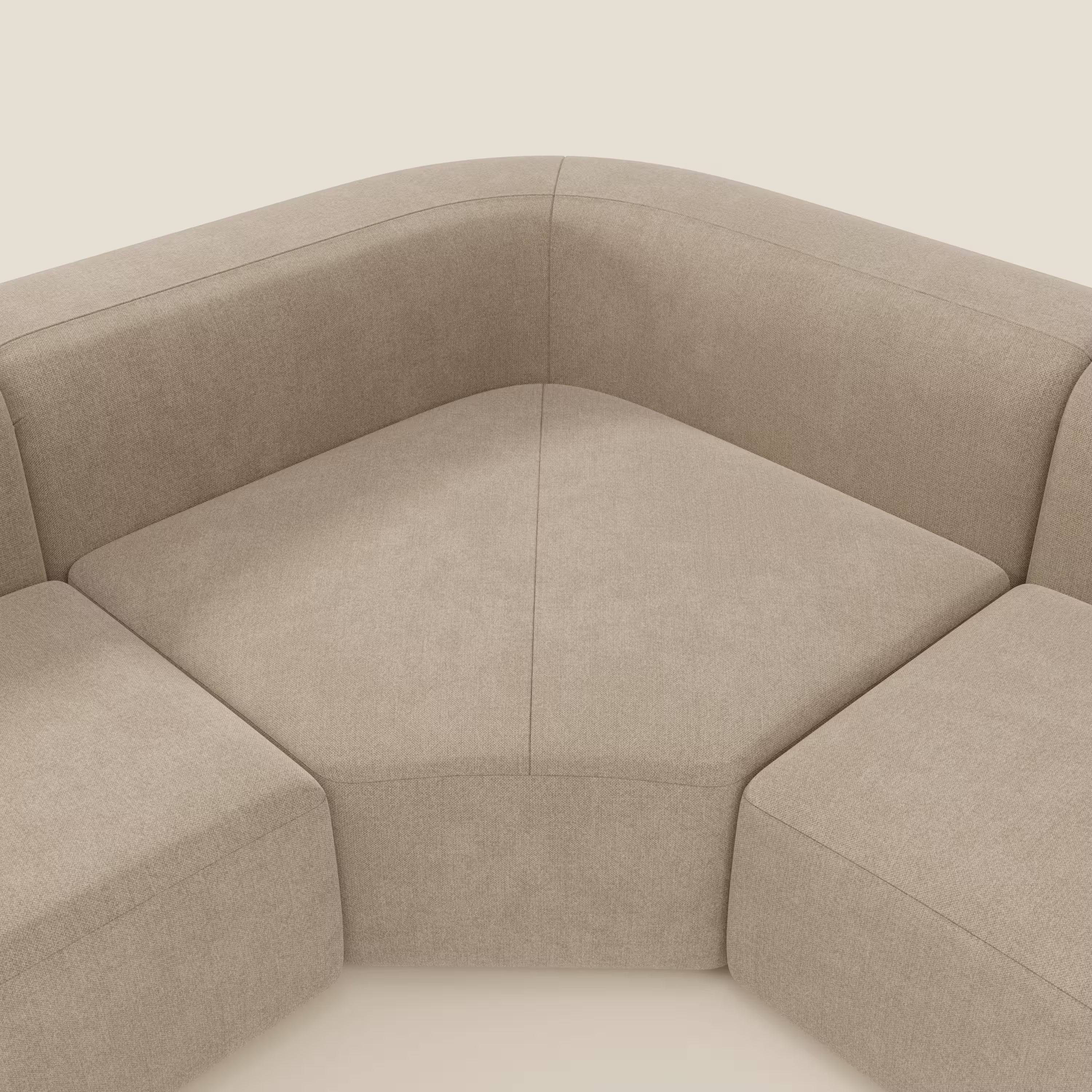 BonBon Ecksofa, modular und kombinierbar – abwaschbarer Stoff T23 beige