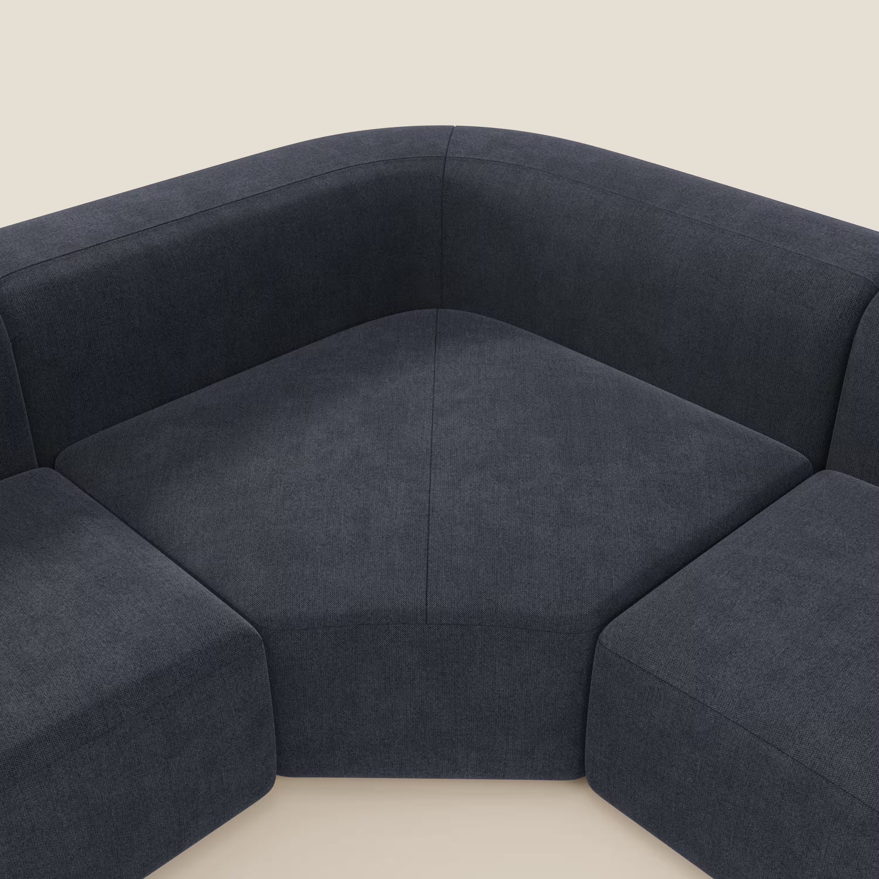 BonBon Ecksofa, modular und kombinierbar – abwaschbarer Stoff T23 schieferblau
