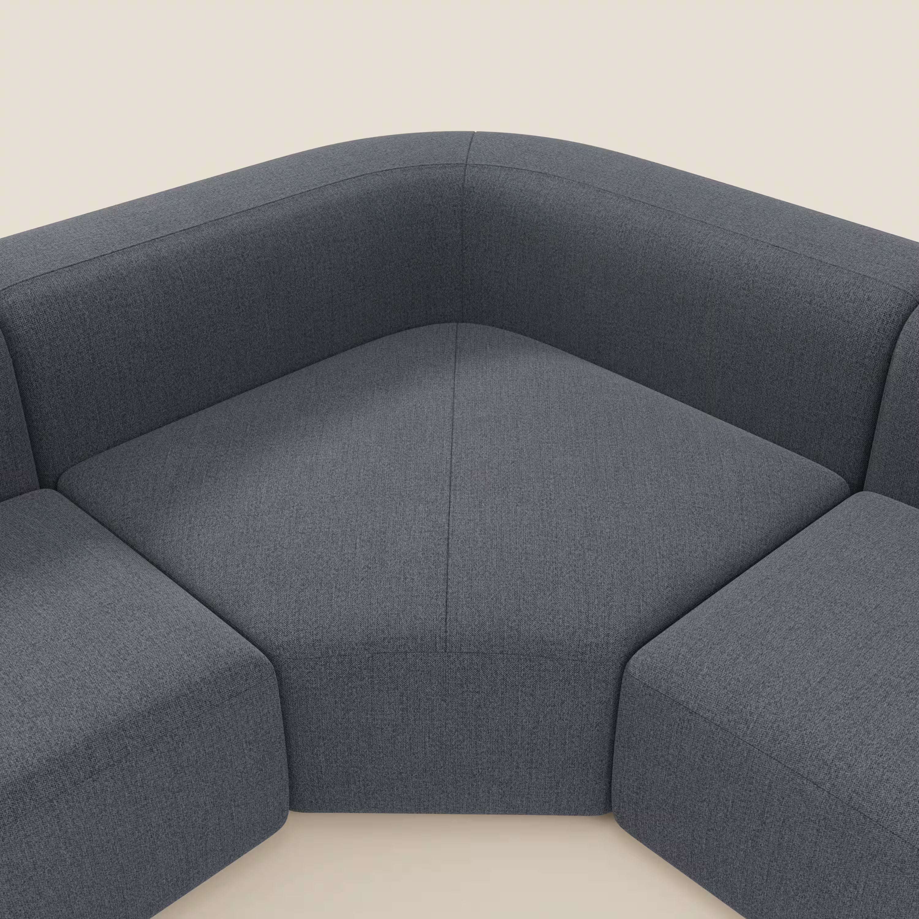 BonBon Ecksofa, modular und kombinierbar – abwaschbarer Stoff T23 graphitblau