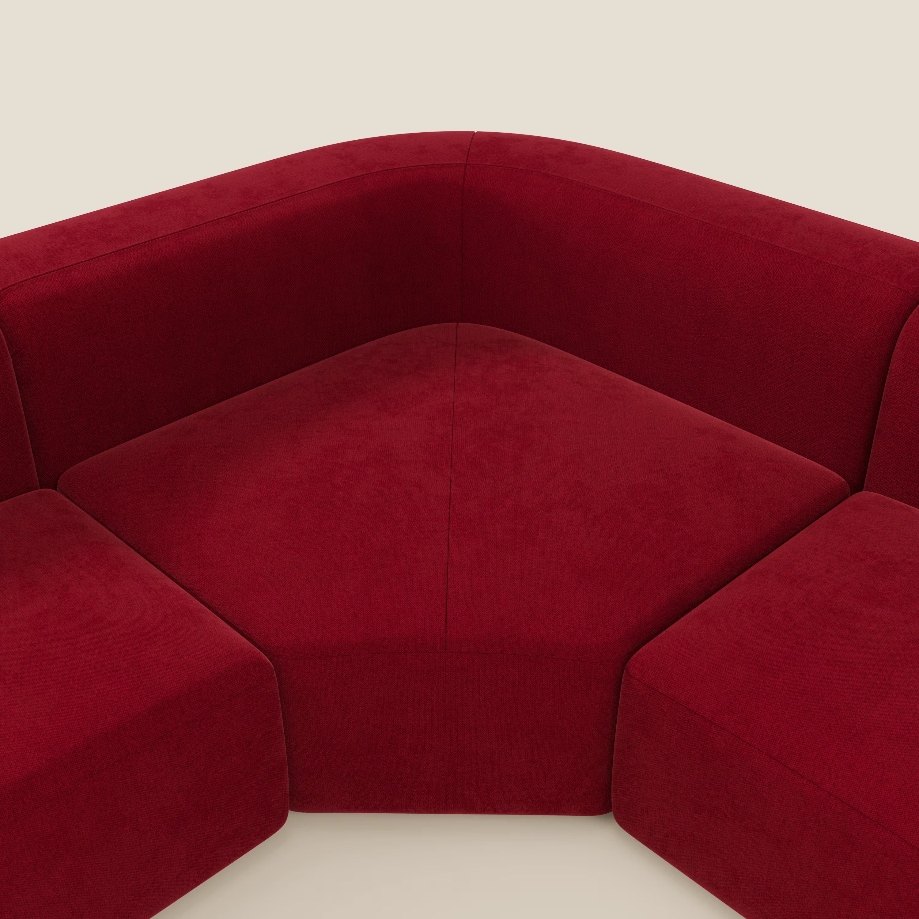 BonBon Ecksofa, modular und kombinierbar – abwaschbarer Stoff T23 burgunder