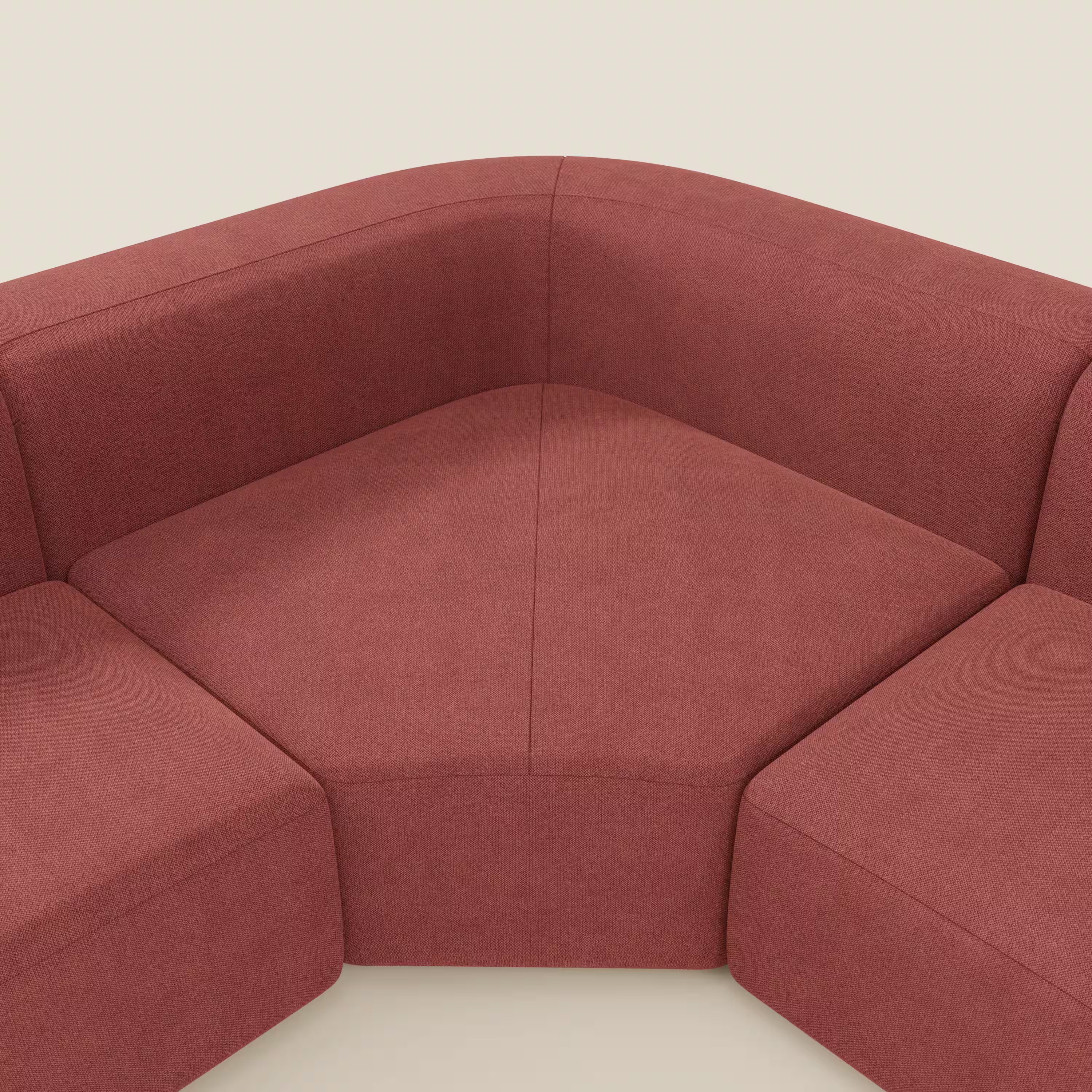 BonBon Ecksofa, modular und kombinierbar – abwaschbarer Stoff T23 kirschrot