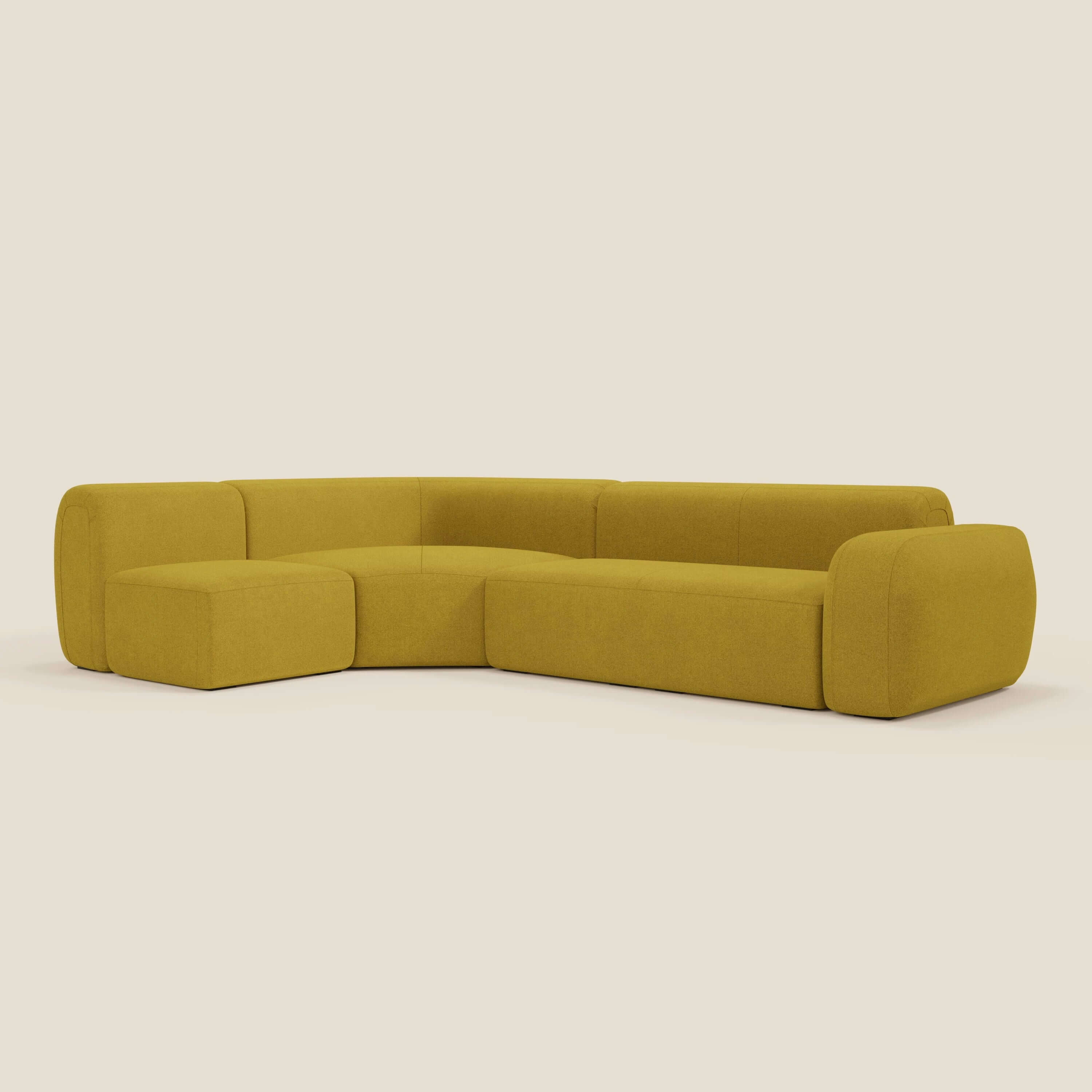 BonBon Ecksofa, modular und kombinierbar – abwaschbarer Stoff T23 sonnengelb