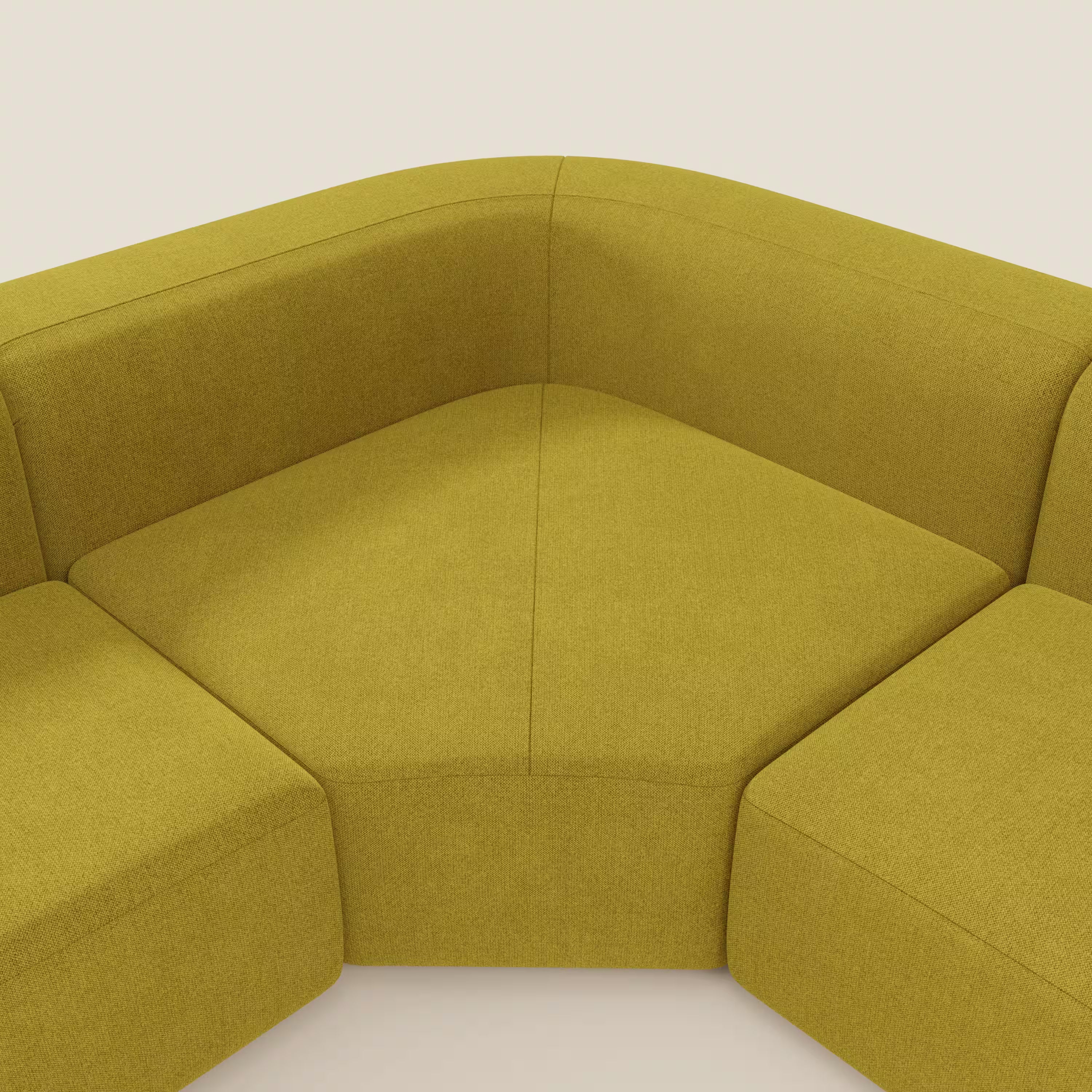 BonBon Ecksofa, modular und kombinierbar – abwaschbarer Stoff T23 sonnengelb