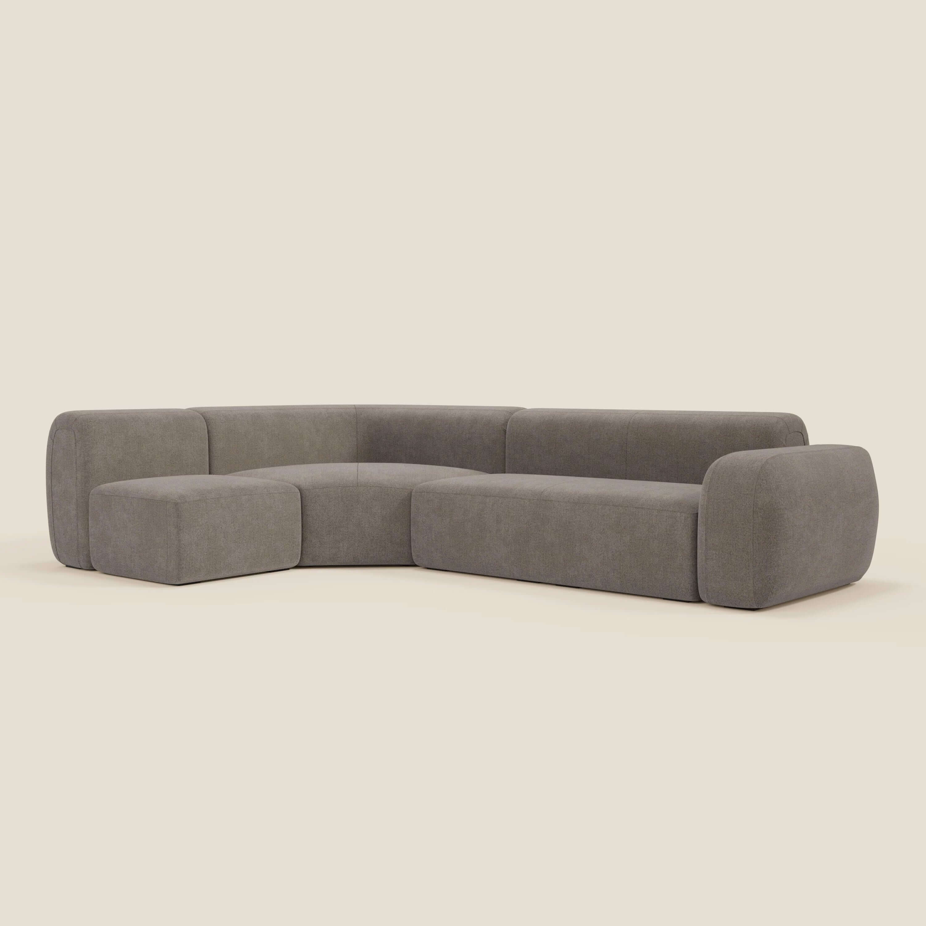 BonBon Ecksofa, modular und kombinierbar – abwaschbarer Stoff T23 taupe