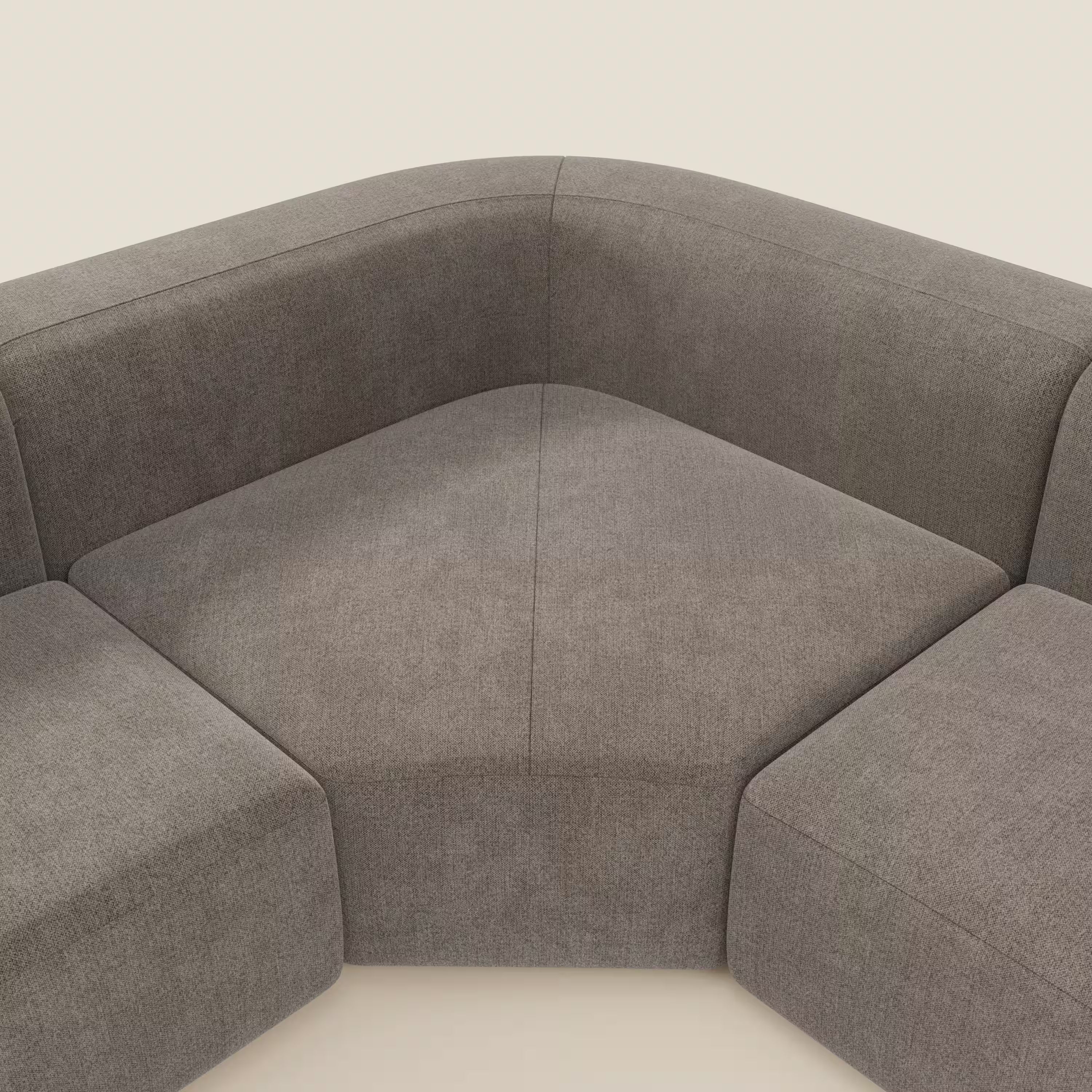 BonBon Ecksofa, modular und kombinierbar – abwaschbarer Stoff T23 taupe