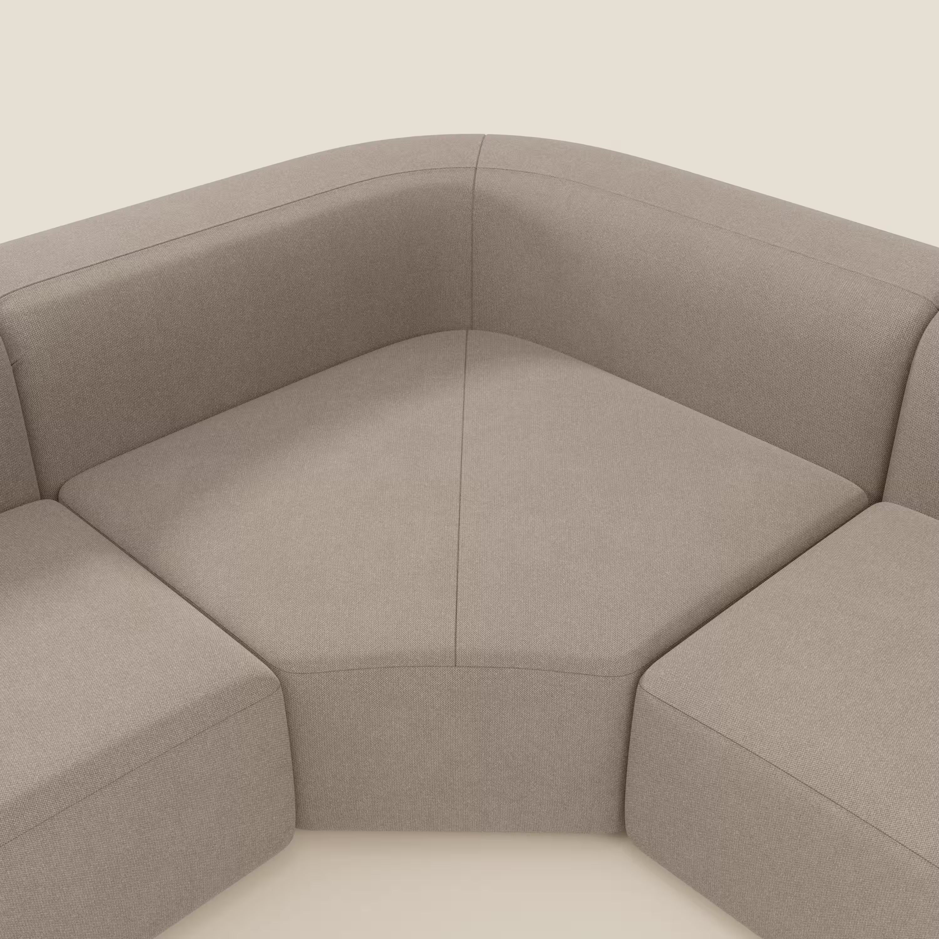 BonBon Ecksofa, modular und kombinierbar – abwaschbarer Stoff T23 graubeige