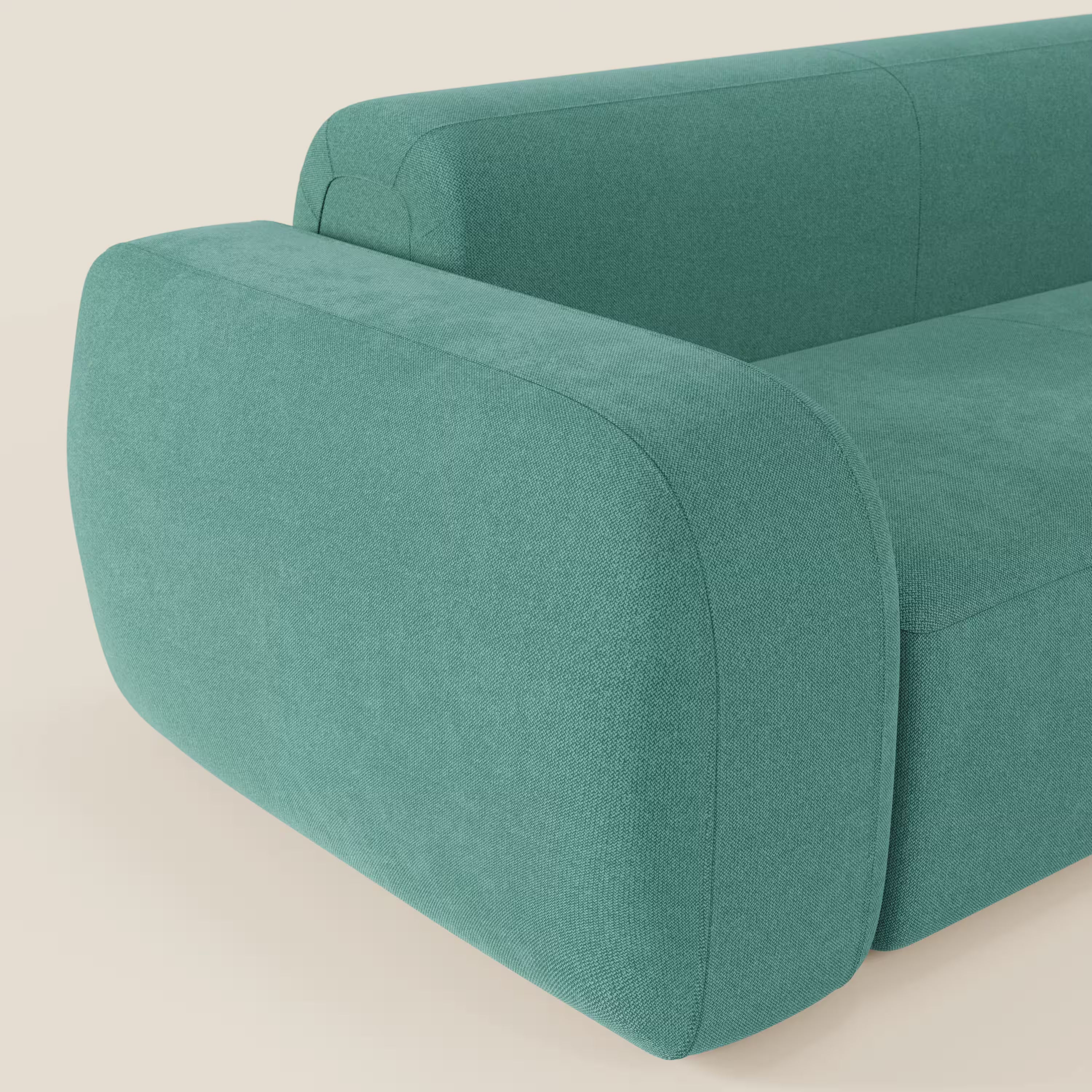 BonBon Ecksofa, modular und kombinierbar – abwaschbarer Stoff T23 aquamarin