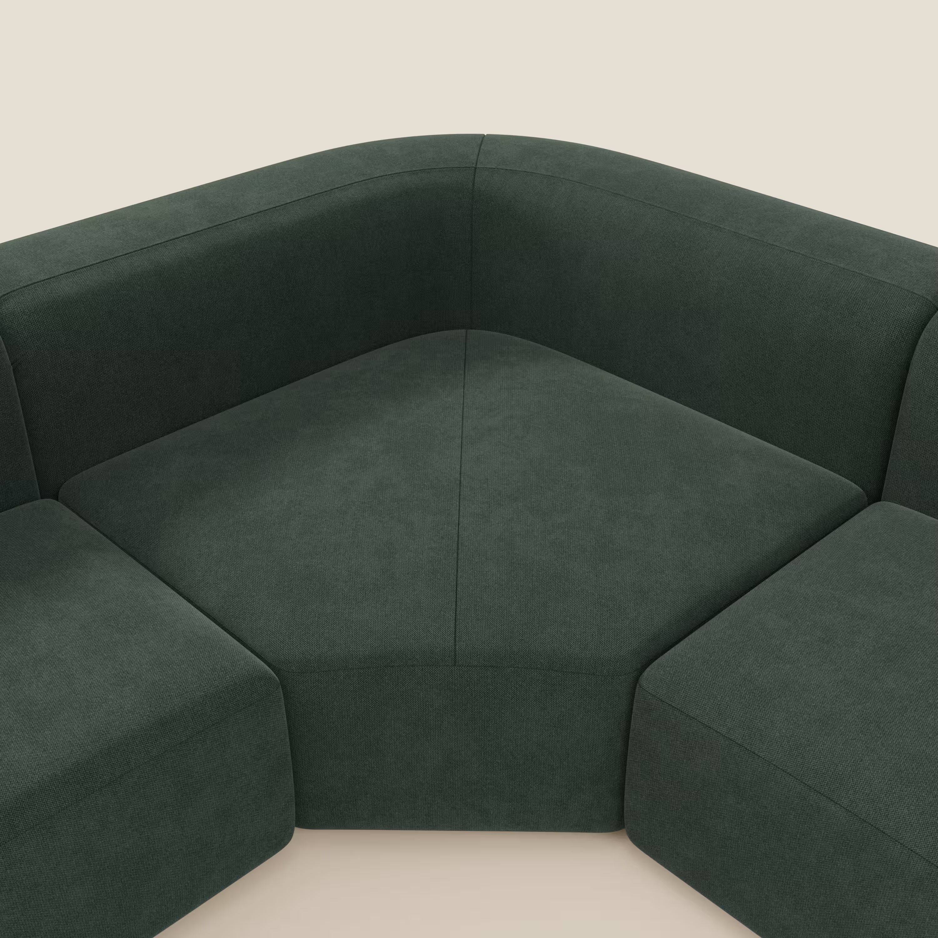 BonBon Ecksofa, modular und kombinierbar – abwaschbarer Stoff T23 grün