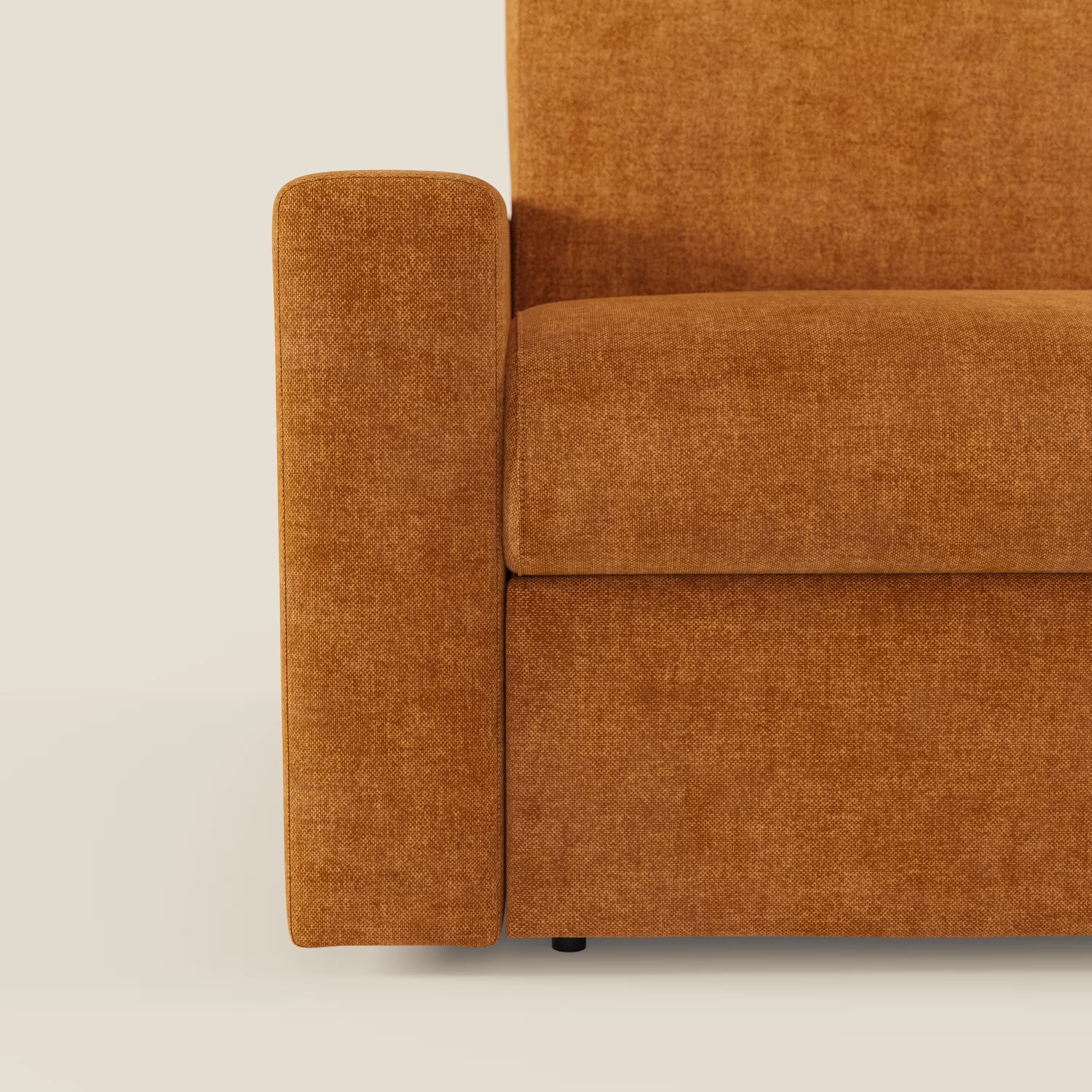 Diomede Schlafsofa aus pflegeleichtem Samt mit abnehmbarem Bezug – modernes Design und Komfort in T35 orange