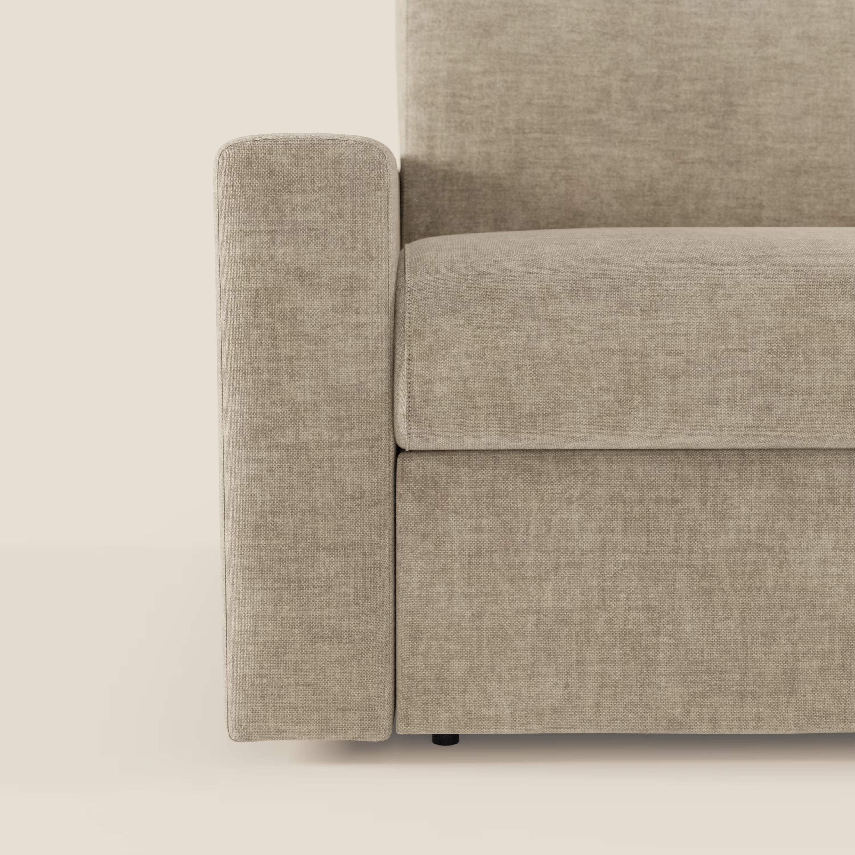Diomede Schlafsofa aus pflegeleichtem Samt mit abnehmbarem Bezug – modernes Design und Komfort in T35 beige