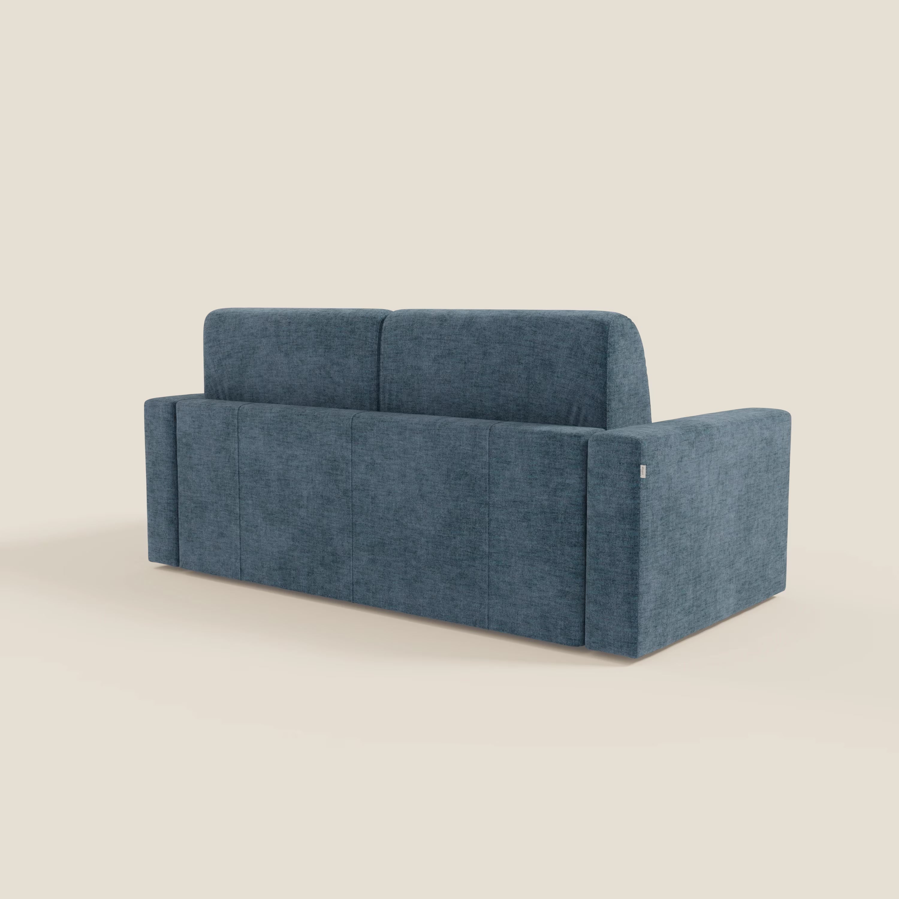 Diomede Schlafsofa aus pflegeleichtem Samt mit abnehmbarem Bezug – modernes Design und Komfort in T35 blau