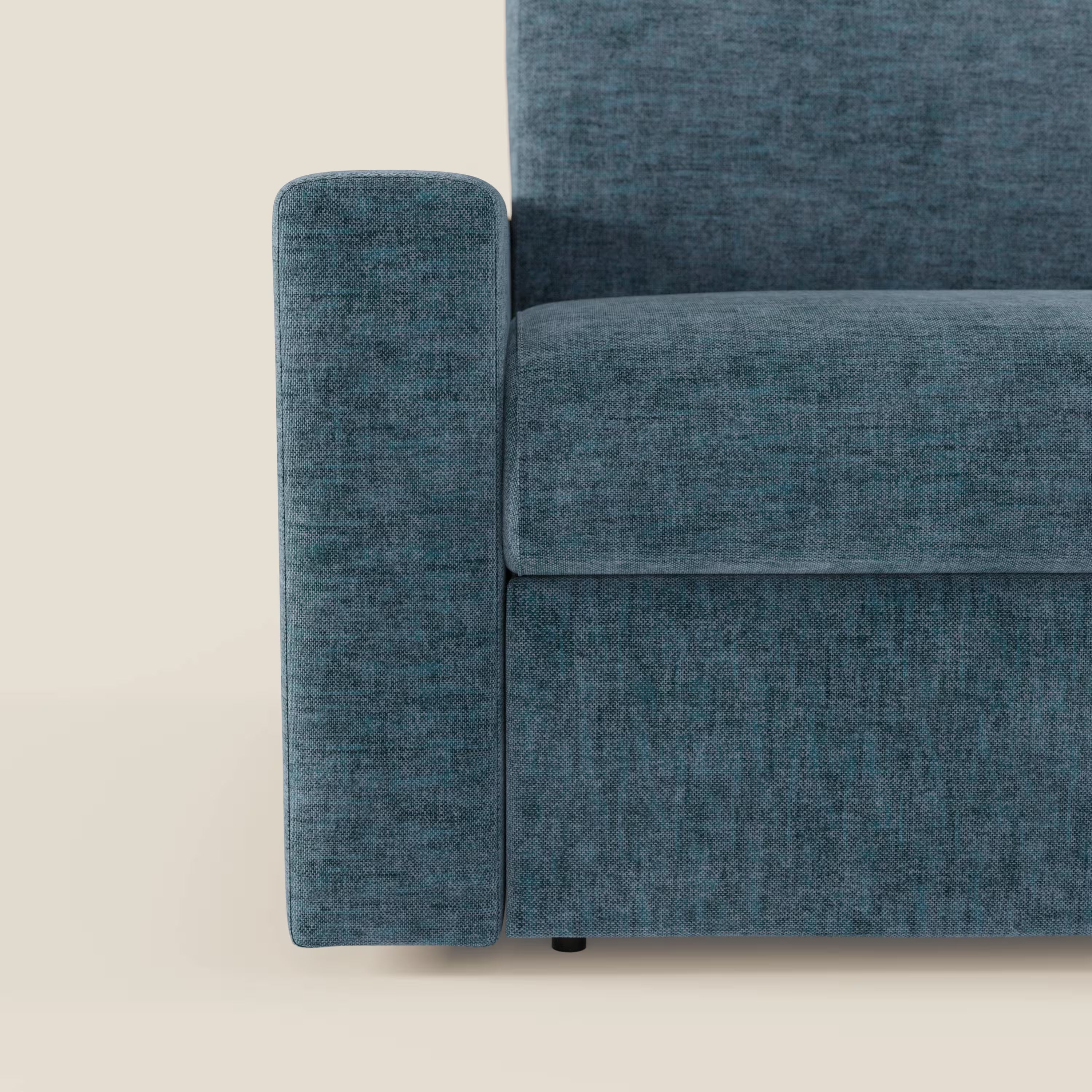 Diomede Schlafsofa aus pflegeleichtem Samt mit abnehmbarem Bezug – modernes Design und Komfort in T35 blau