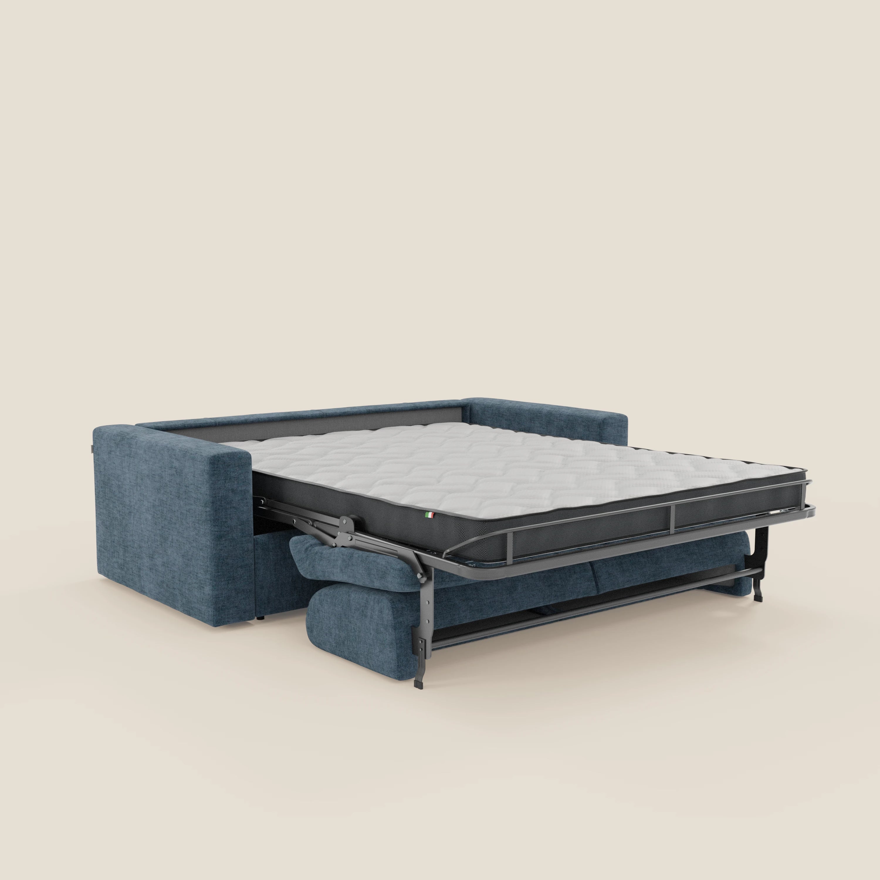 Diomede Schlafsofa aus pflegeleichtem Samt mit abnehmbarem Bezug – modernes Design und Komfort in T35 blau