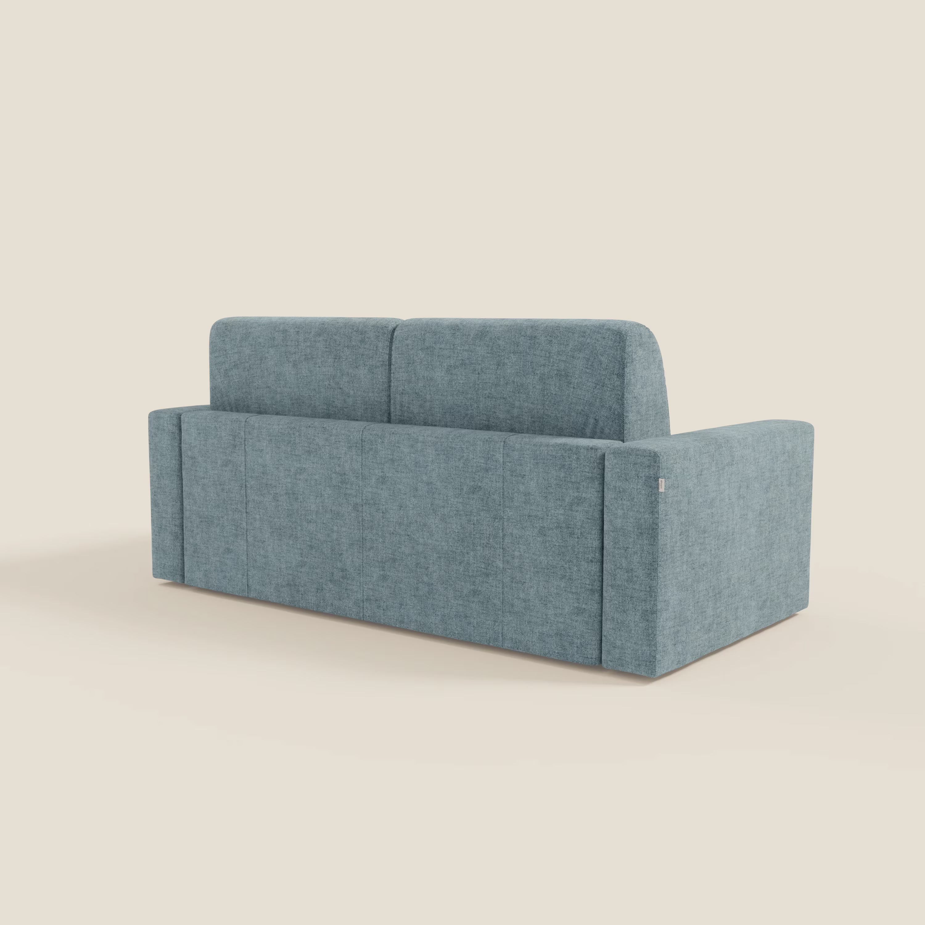 Diomede Schlafsofa aus pflegeleichtem Samt mit abnehmbarem Bezug – modernes Design und Komfort in T35 baby blau