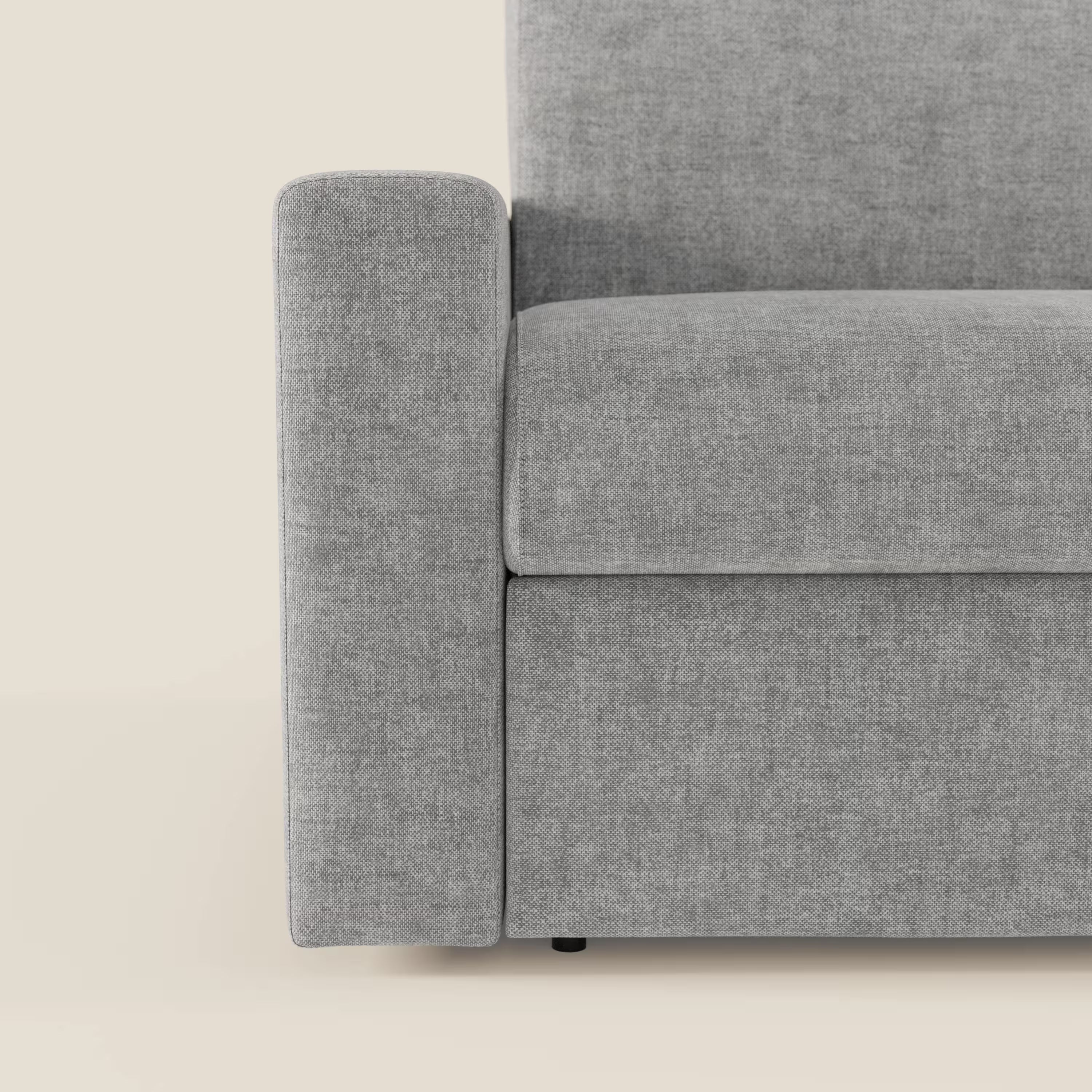 Diomede Schlafsofa aus pflegeleichtem Samt mit abnehmbarem Bezug – modernes Design und Komfort in T35 grau