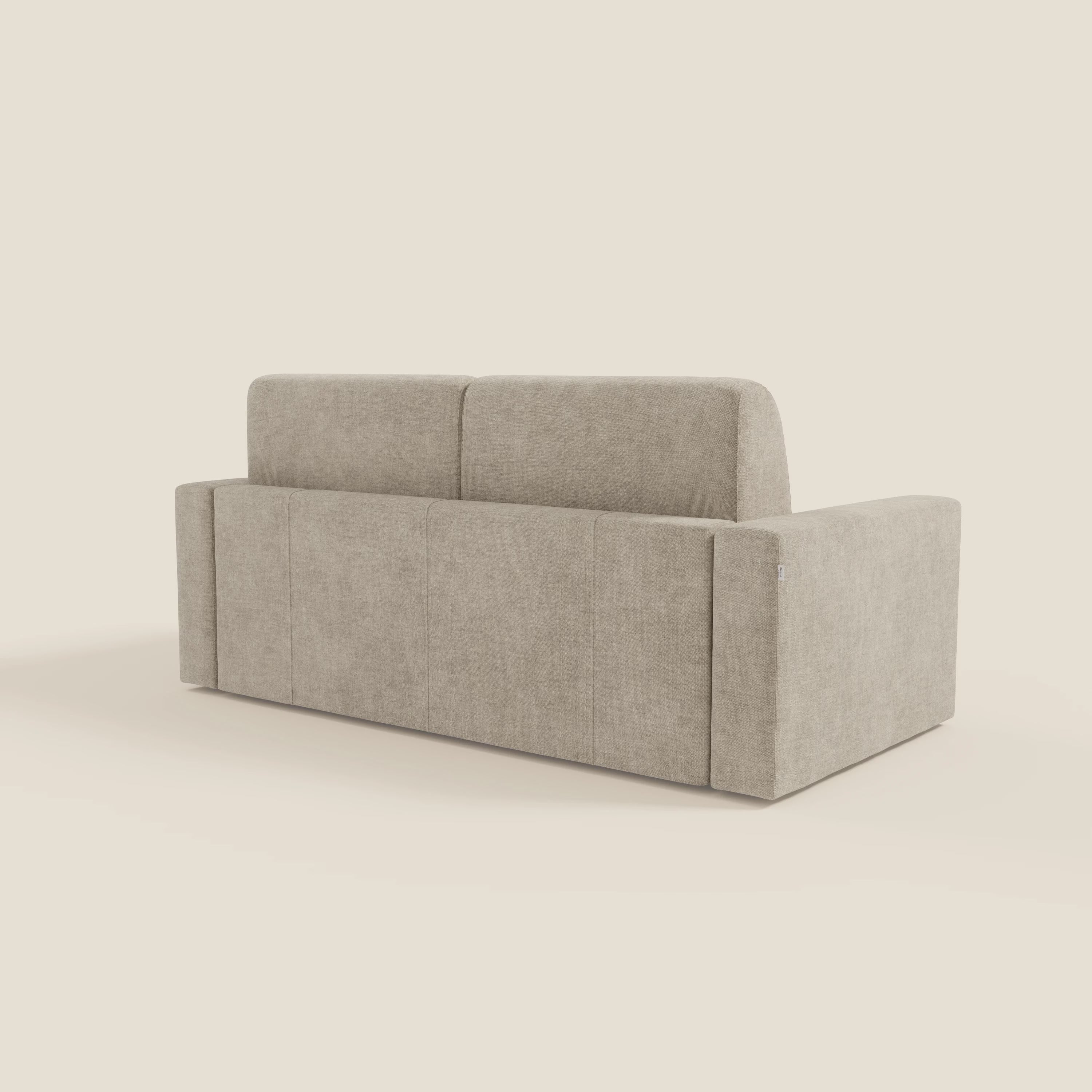 Diomede Schlafsofa aus pflegeleichtem Samt mit abnehmbarem Bezug – modernes Design und Komfort in T35 creme