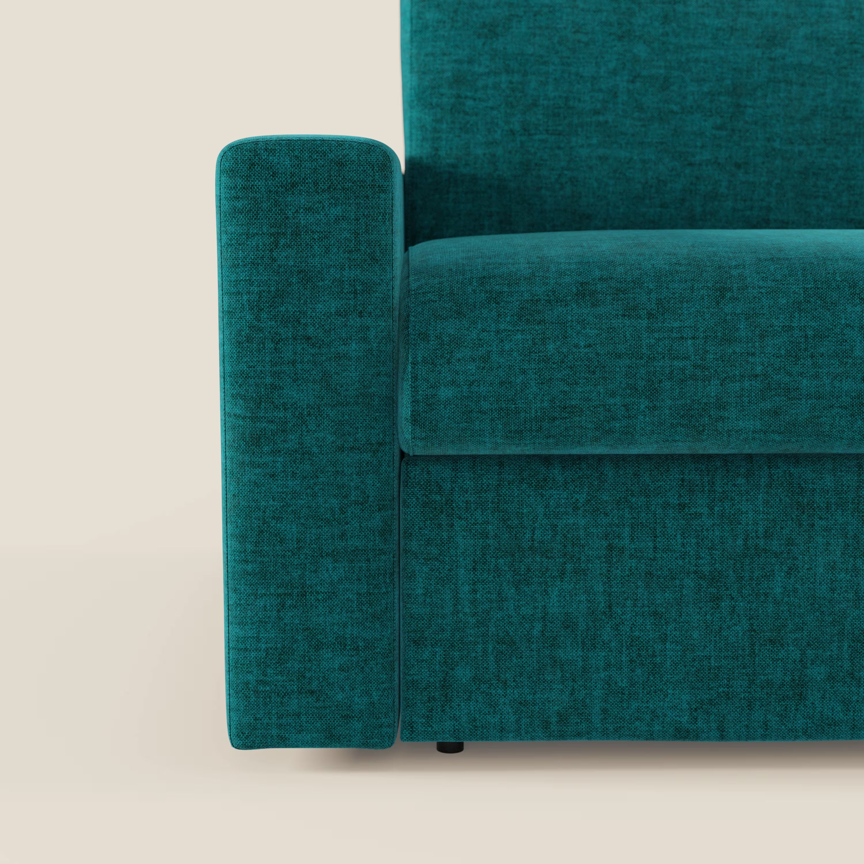 Diomede Schlafsofa aus pflegeleichtem Samt mit abnehmbarem Bezug – modernes Design und Komfort in T35 petrol
