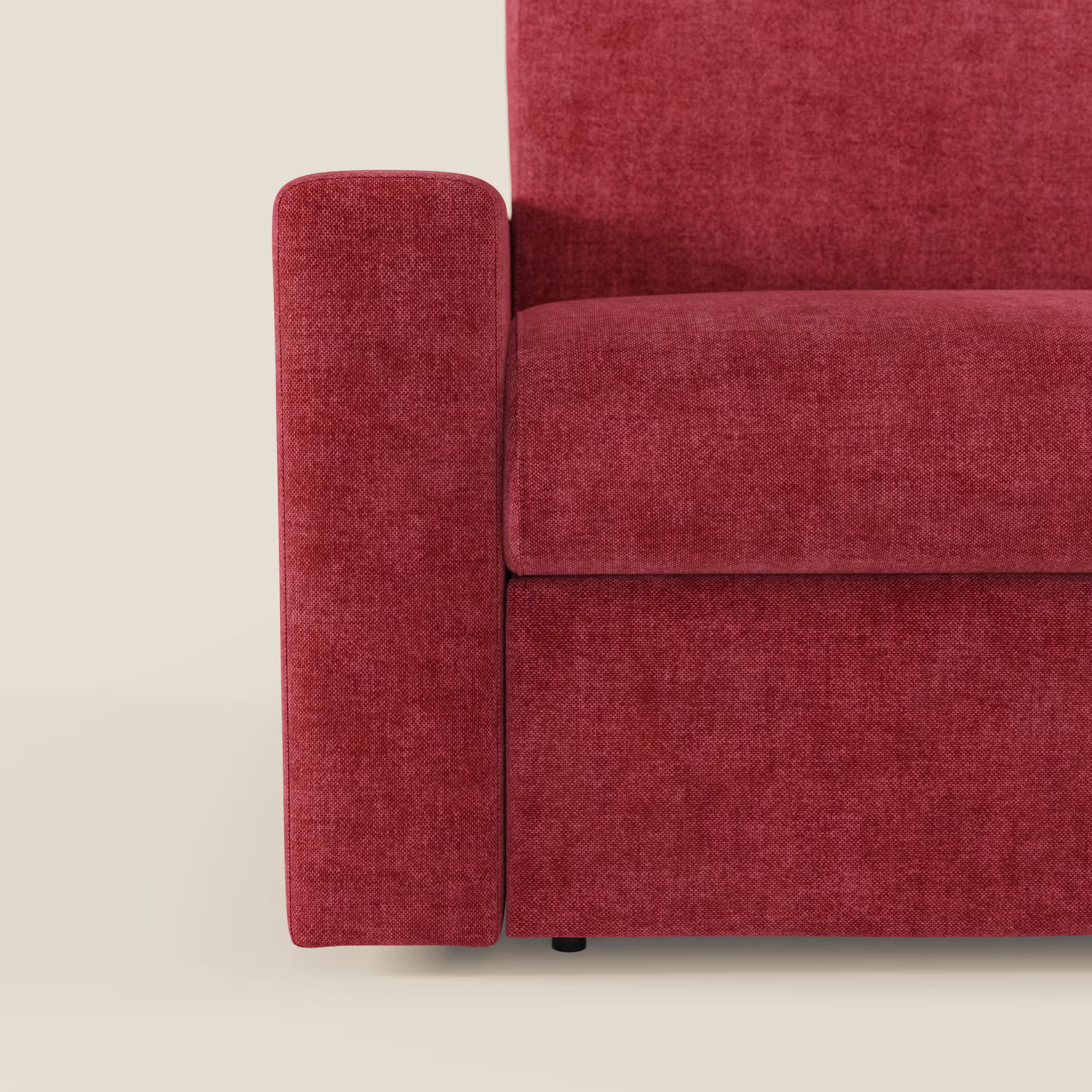 Diomede Schlafsofa aus pflegeleichtem Samt mit abnehmbarem Bezug – modernes Design und Komfort in T35 rot