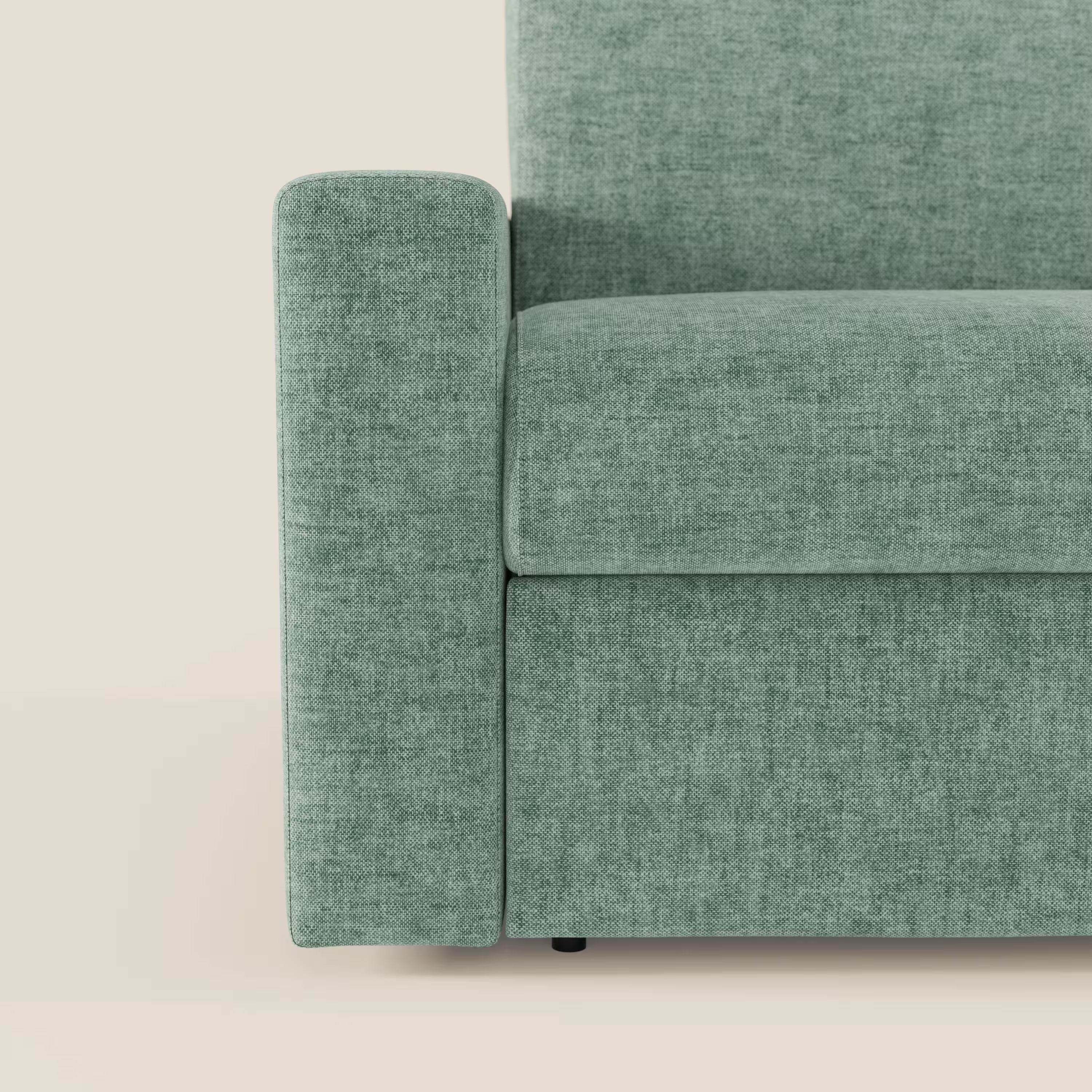 Diomede Schlafsofa aus pflegeleichtem Samt mit abnehmbarem Bezug – modernes Design und Komfort in T35 aquamarin