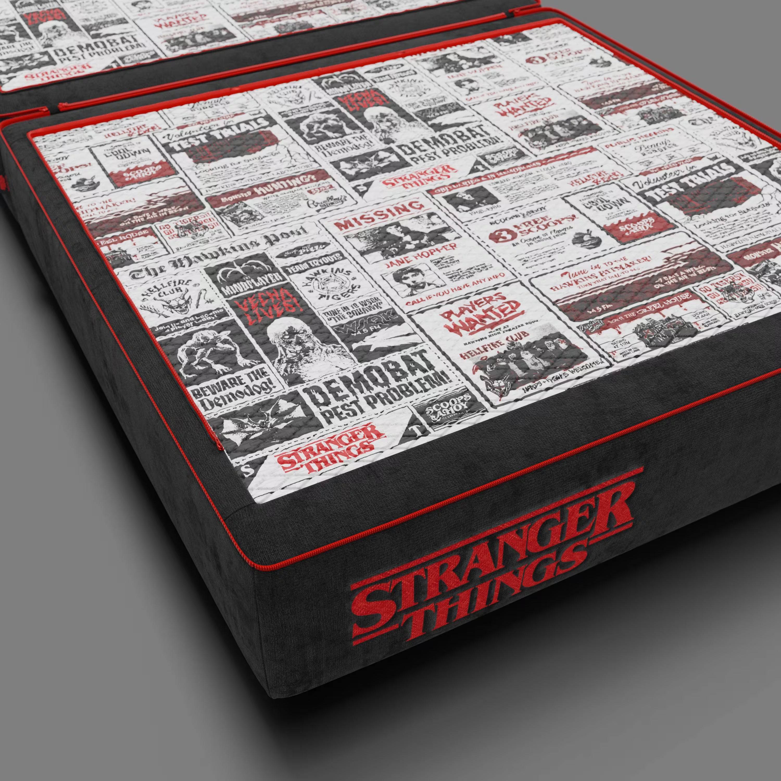 Rift Schlafsessel STRANGER THINGS Edition mit 22 cm hoher Matratze und Memory- Foam – abnehmbarer Bezug in Anthrazit