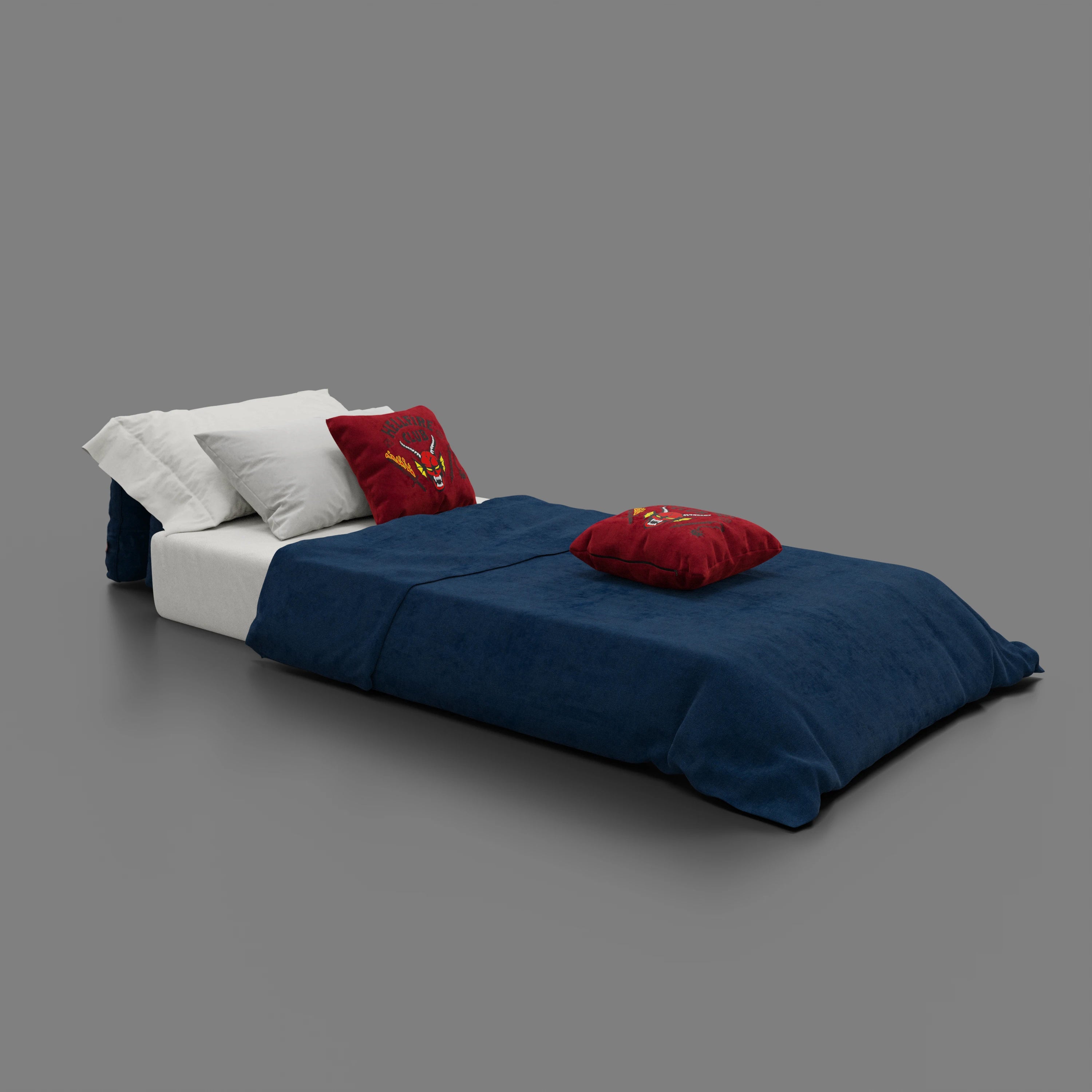Rift Schlafsessel STRANGER THINGS Edition mit 22 cm hoher Matratze und Memory- Foam – abnehmbarer Bezug in blau
