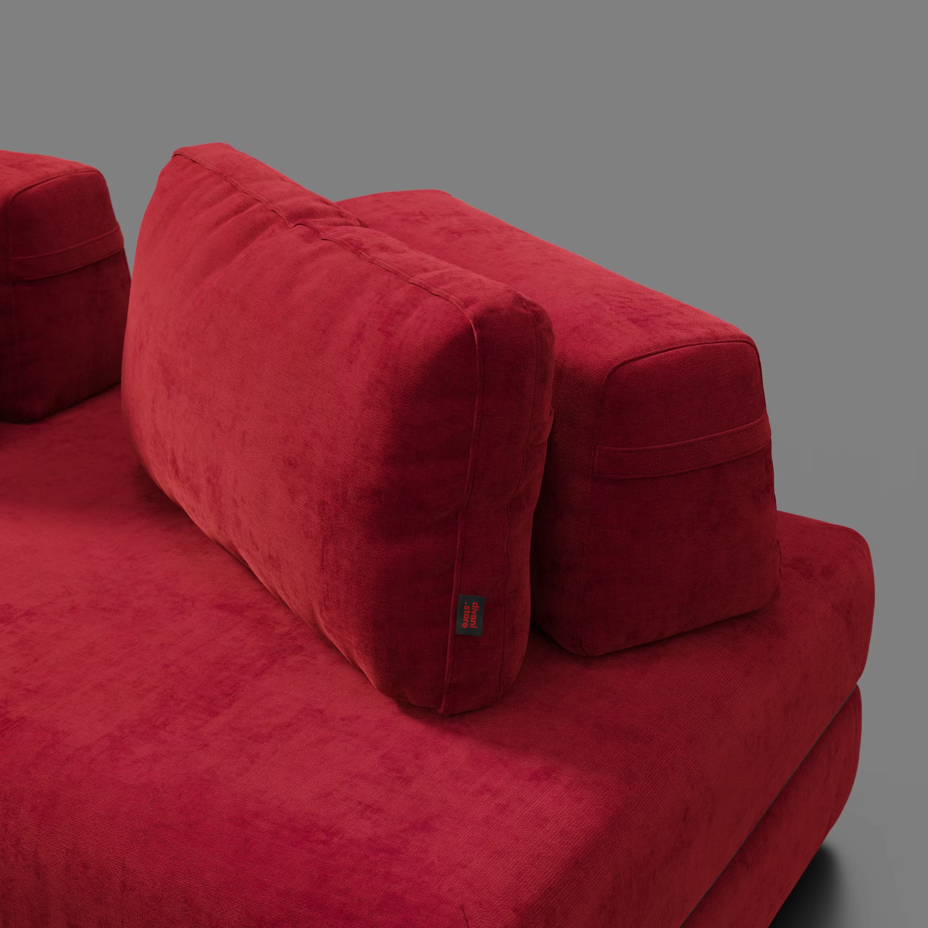 Rift Schlafsofa STRANGER THINGS Edition 2-Sitzer und 3-Sitzer mit beweglichen Rückenlehnen – 22 cm hohe Matratze und Memory- Foam aus abwaschbarem Stoff rot