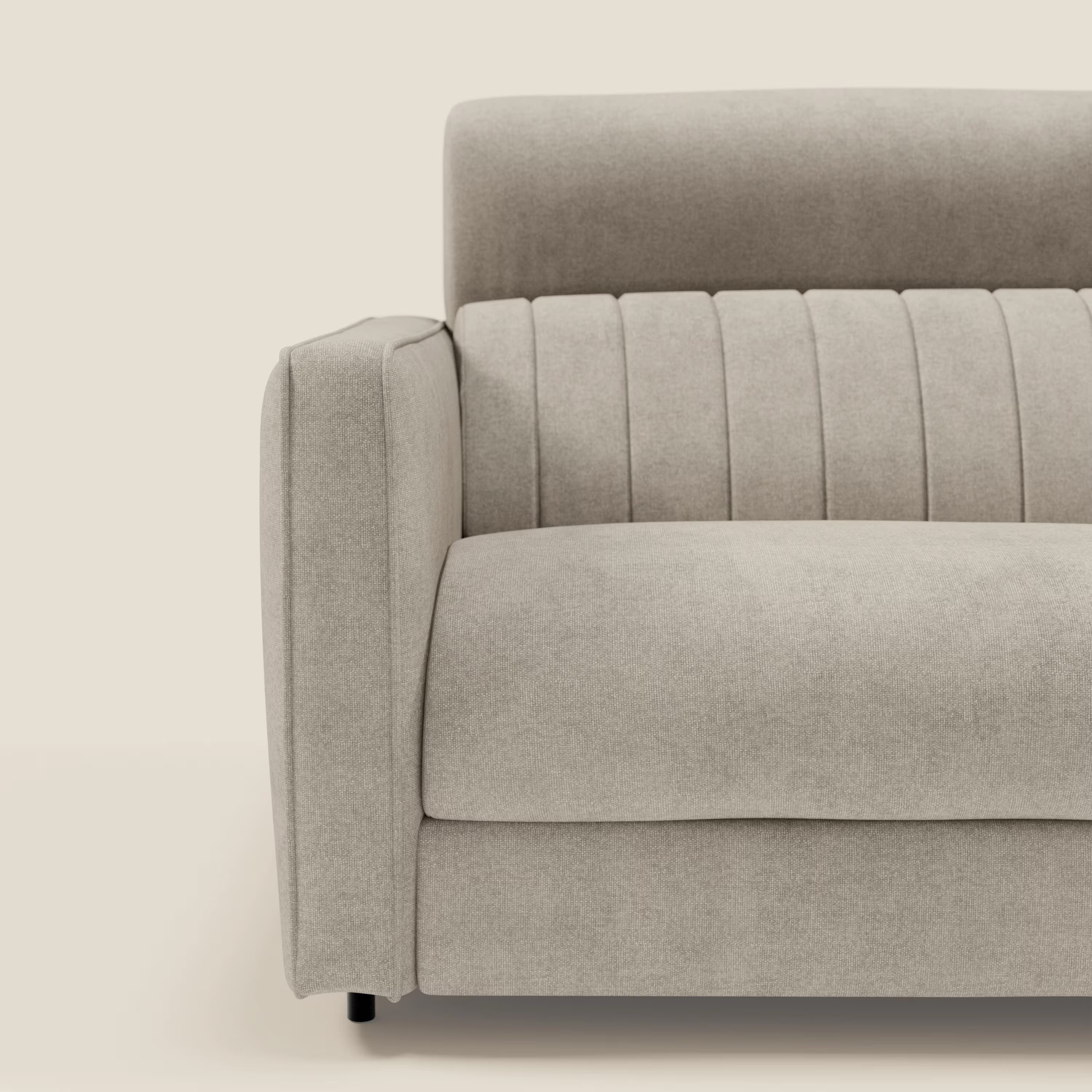 Nivon Modernes Schlafsofa mit Kopfstütze aus abwaschbarem Stoff T25 beige