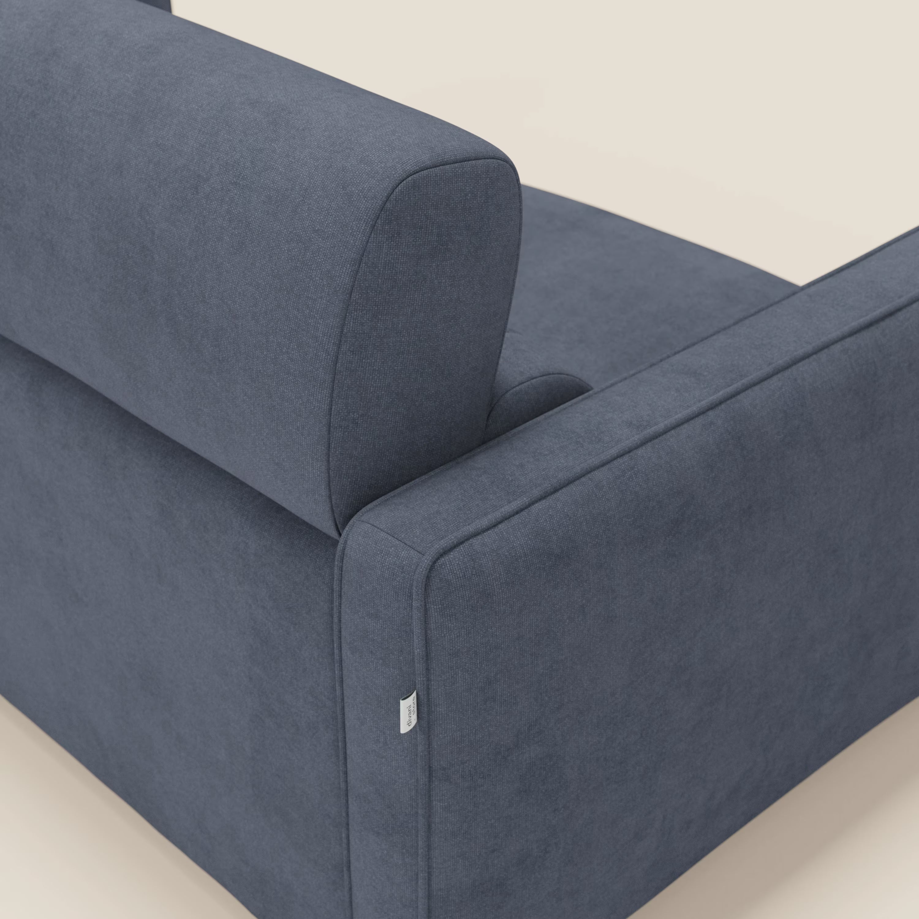 Nivon Modernes Schlafsofa mit Kopfstütze aus abwaschbarem Stoff T25 jeansblau
