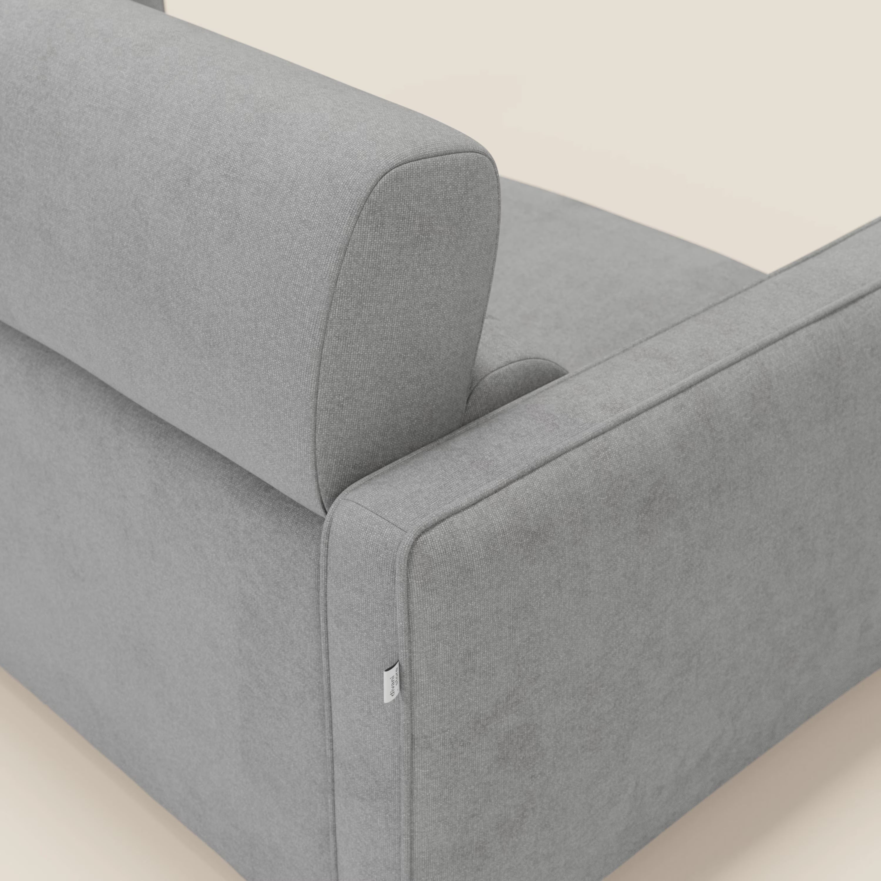 Nivon Modernes Schlafsofa mit Kopfstütze aus abwaschbarem Stoff T25 grau