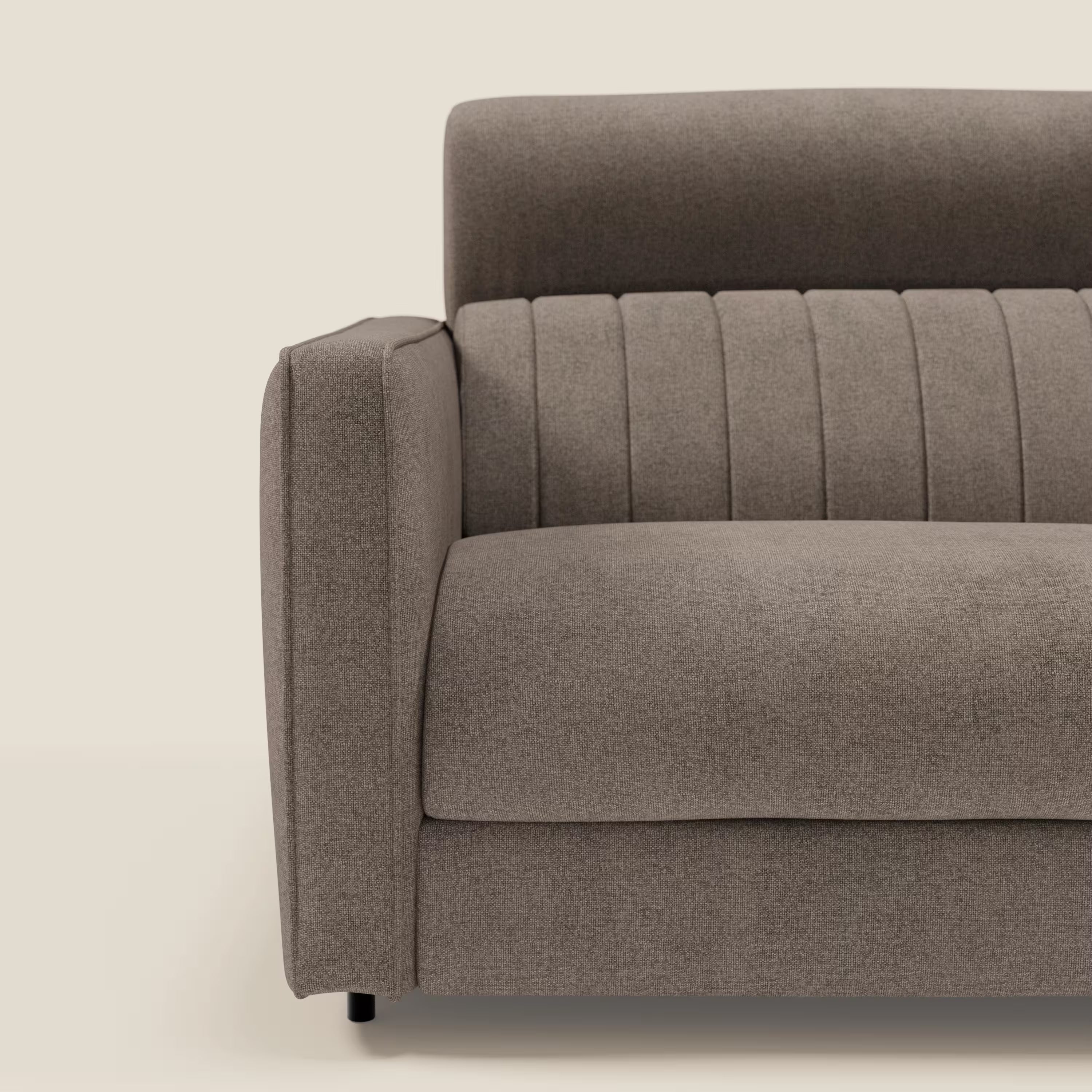 Nivon Modernes Schlafsofa mit Kopfstütze aus abwaschbarem Stoff T25 braun