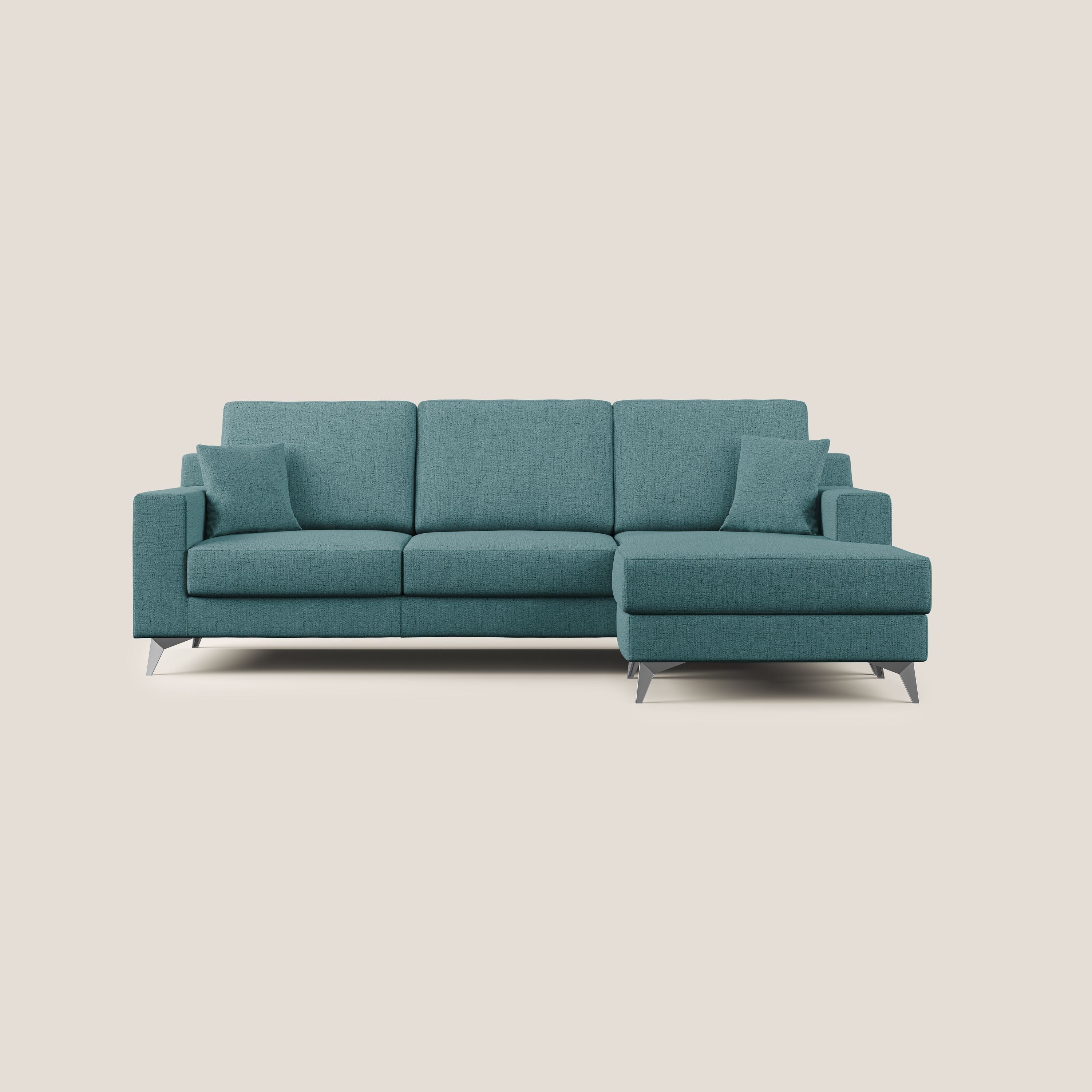 Michael Divano angolare REVERSIBILE in tessuto impermeabile T03 azzurro - divani.store