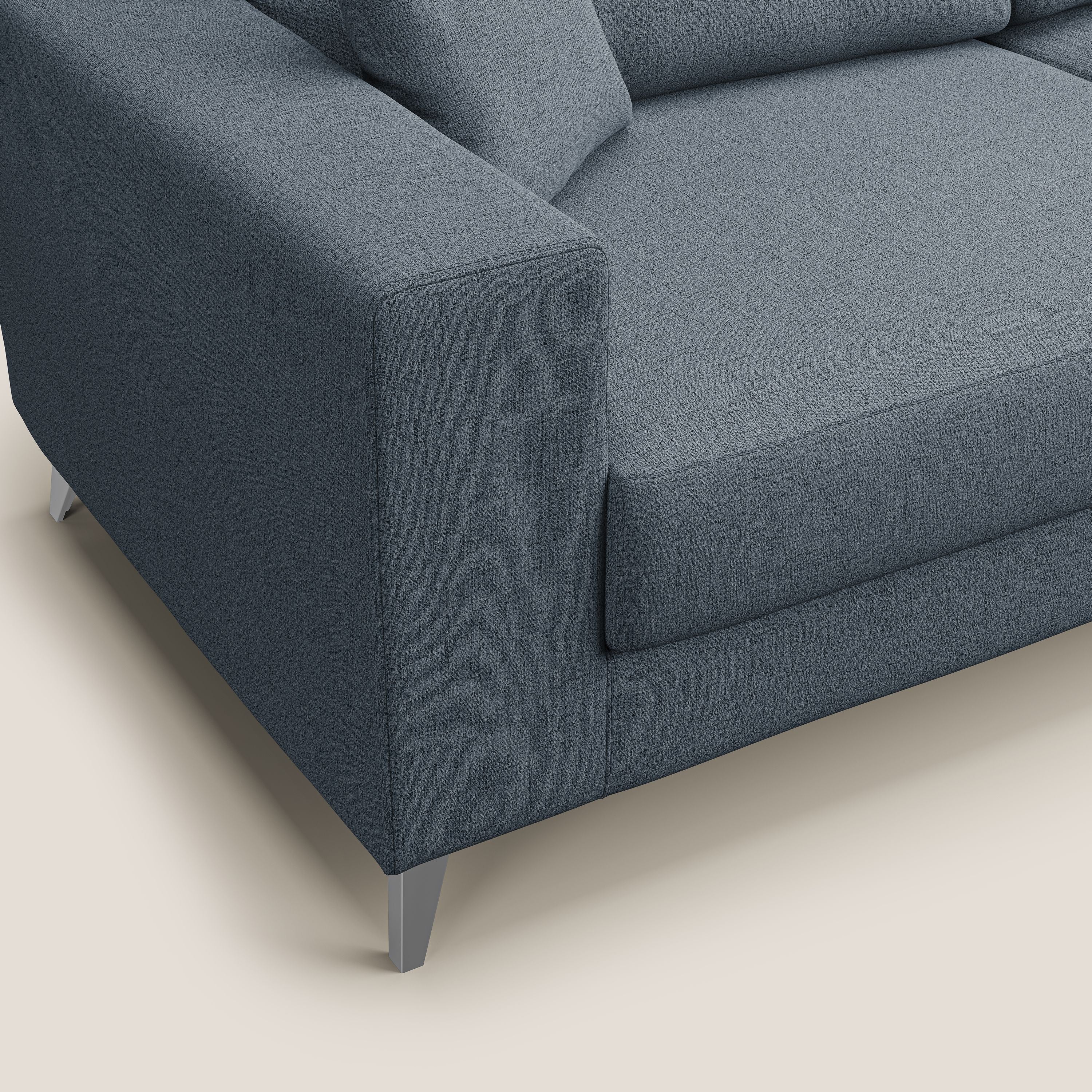 Michael Divano angolare REVERSIBILE in tessuto impermeabile T03 blu - divani.store