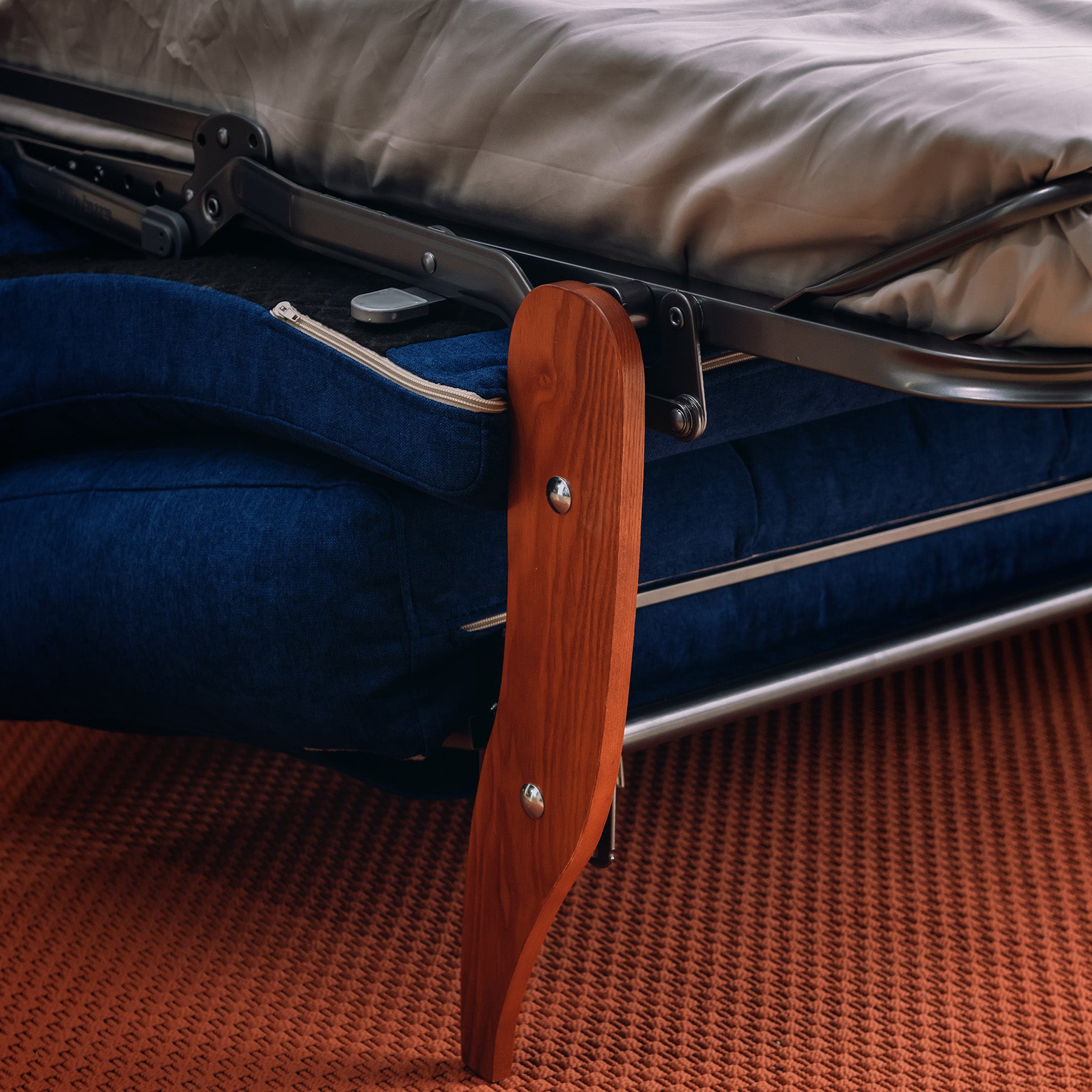 Callisto Schlafsofa aus weichem, wasserfestem Stoff T02 blau