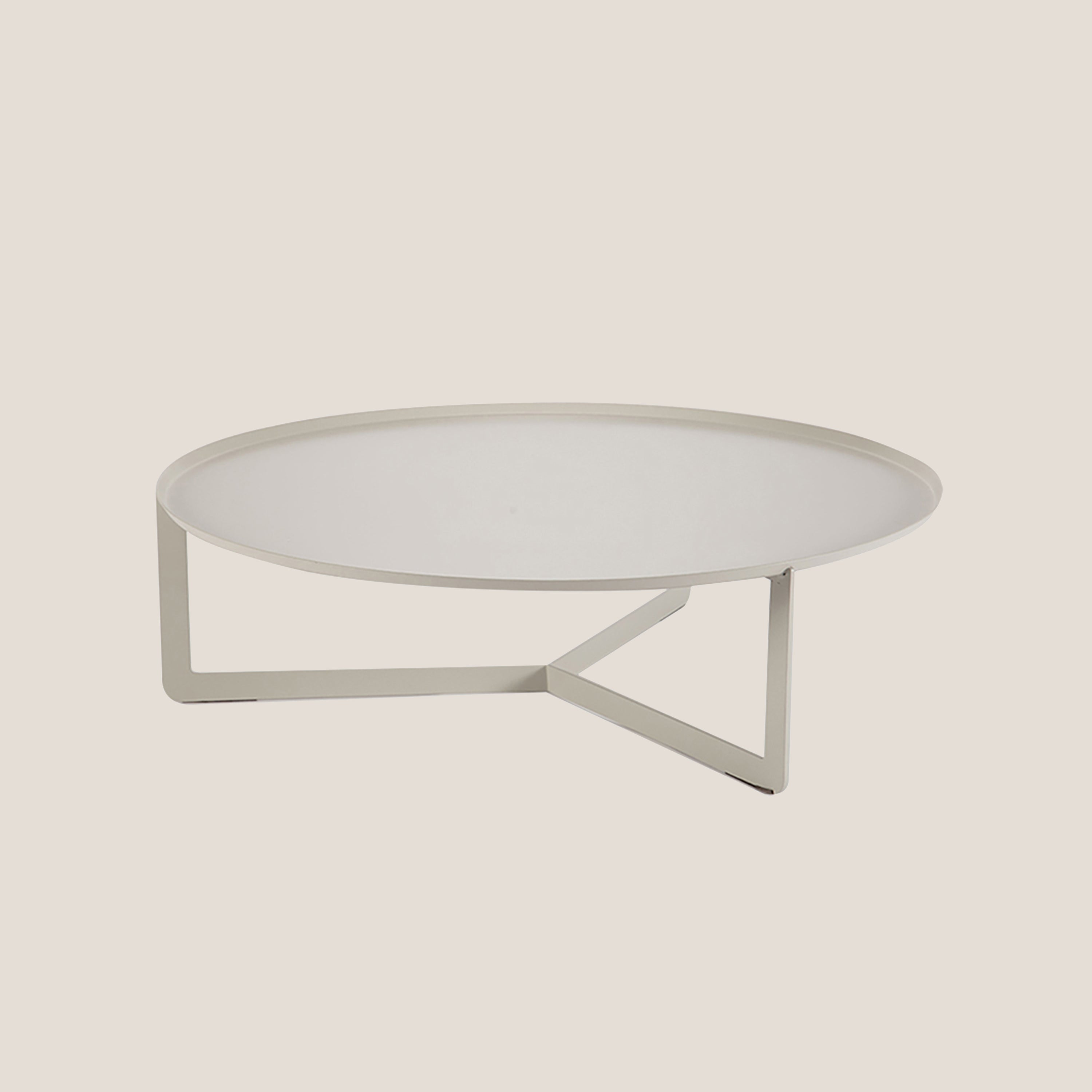 Round tavolino basso rotondo da salotto in metallo h23 cm canapa - divani.store