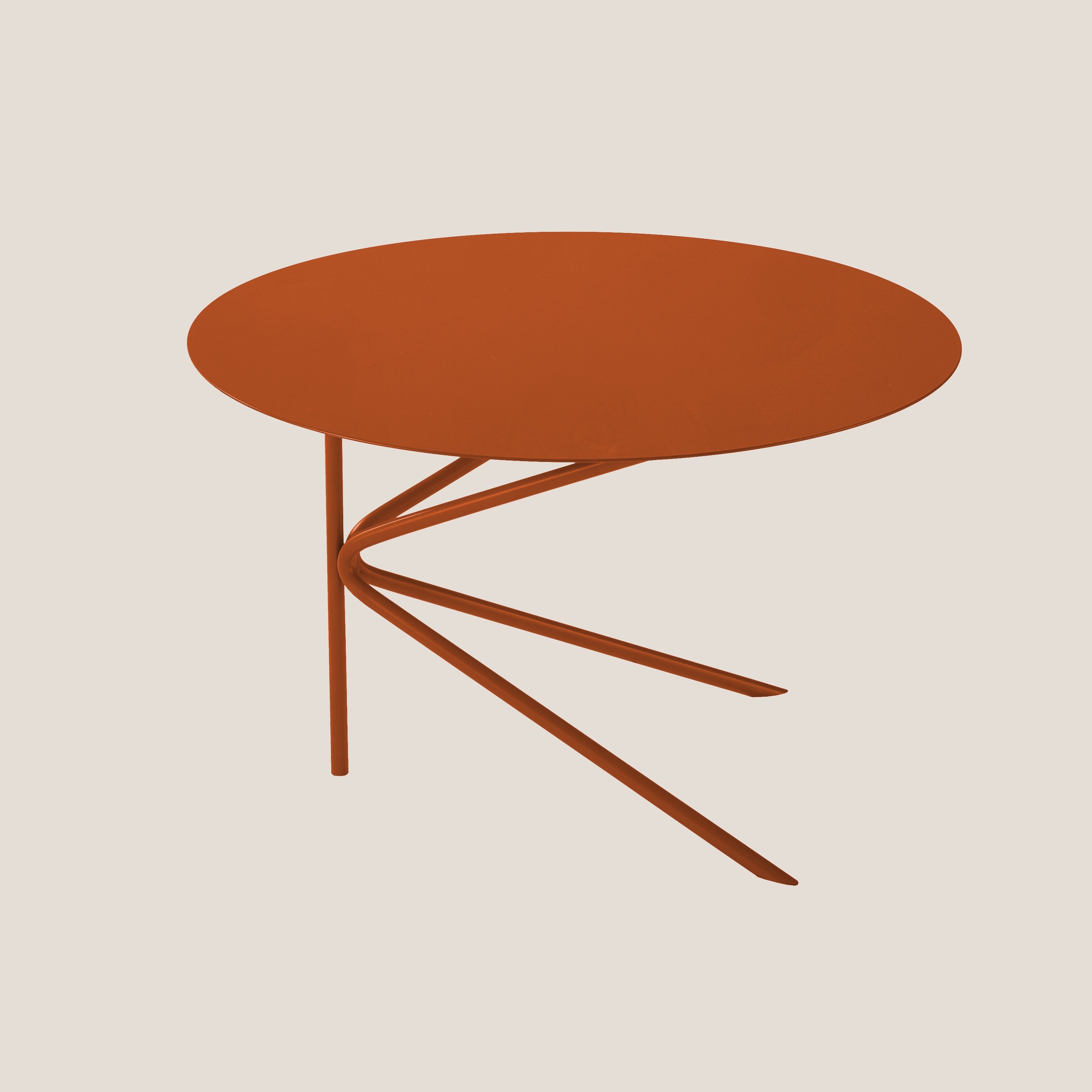 Twin tavolino BASSO rotondo minimale in diverse colorazioni coccio - divani.store