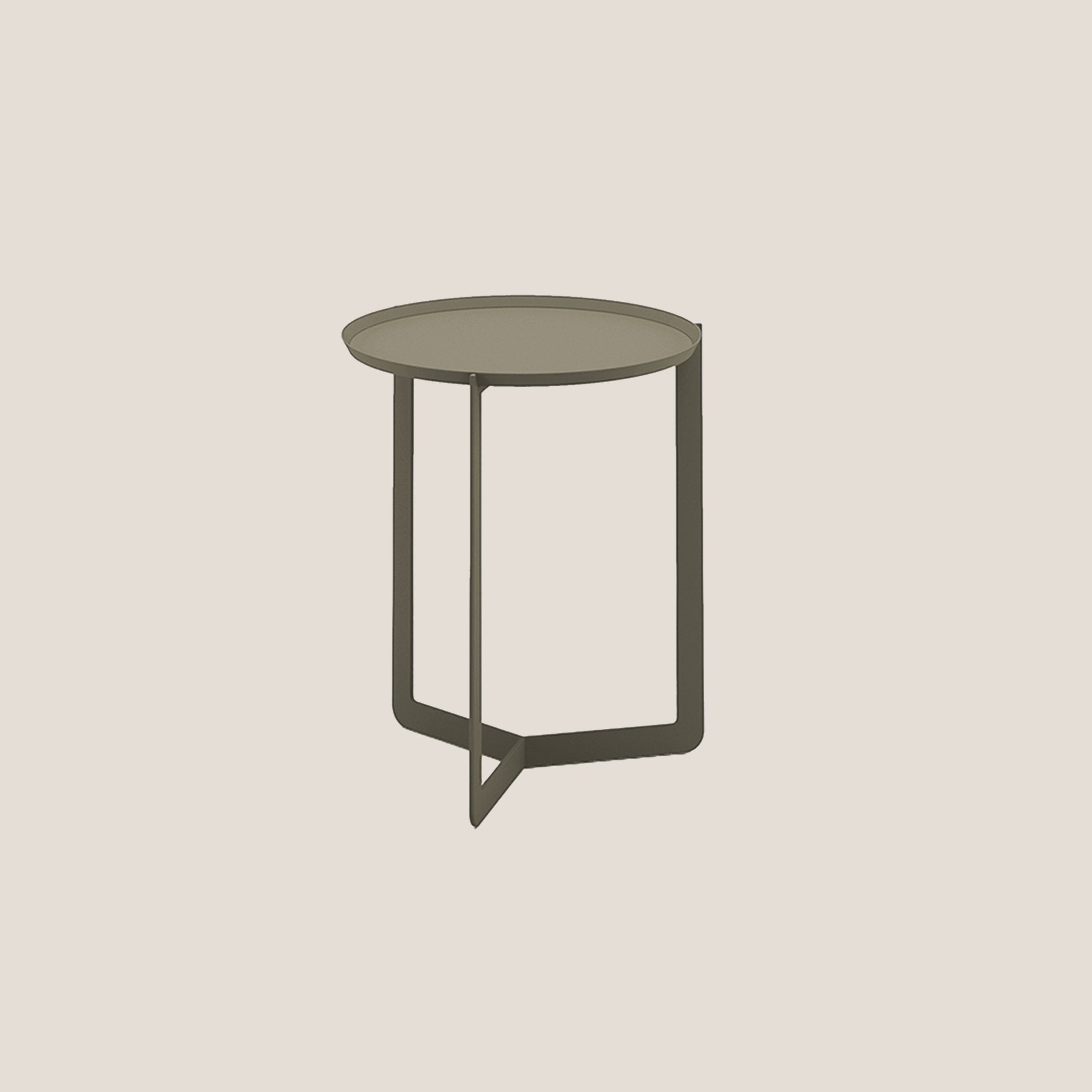 Round tavolino rotondo da salotto in metallo h46 cm fango - divani.store