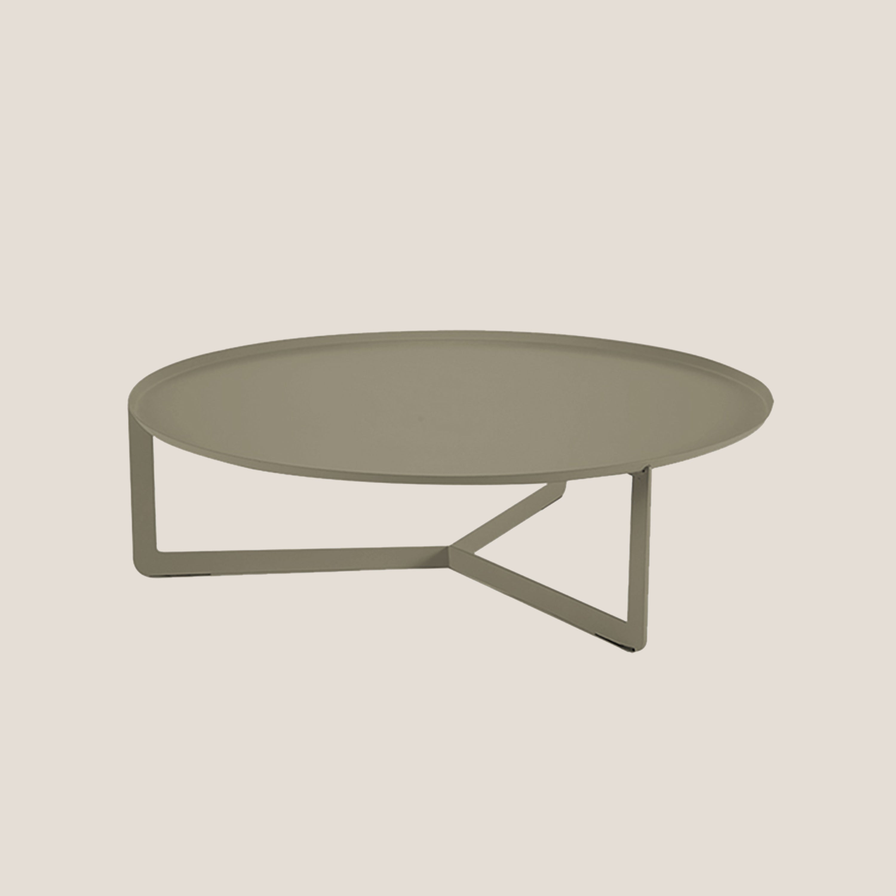 Round tavolino basso rotondo da salotto in metallo h23 cm fango - divani.store