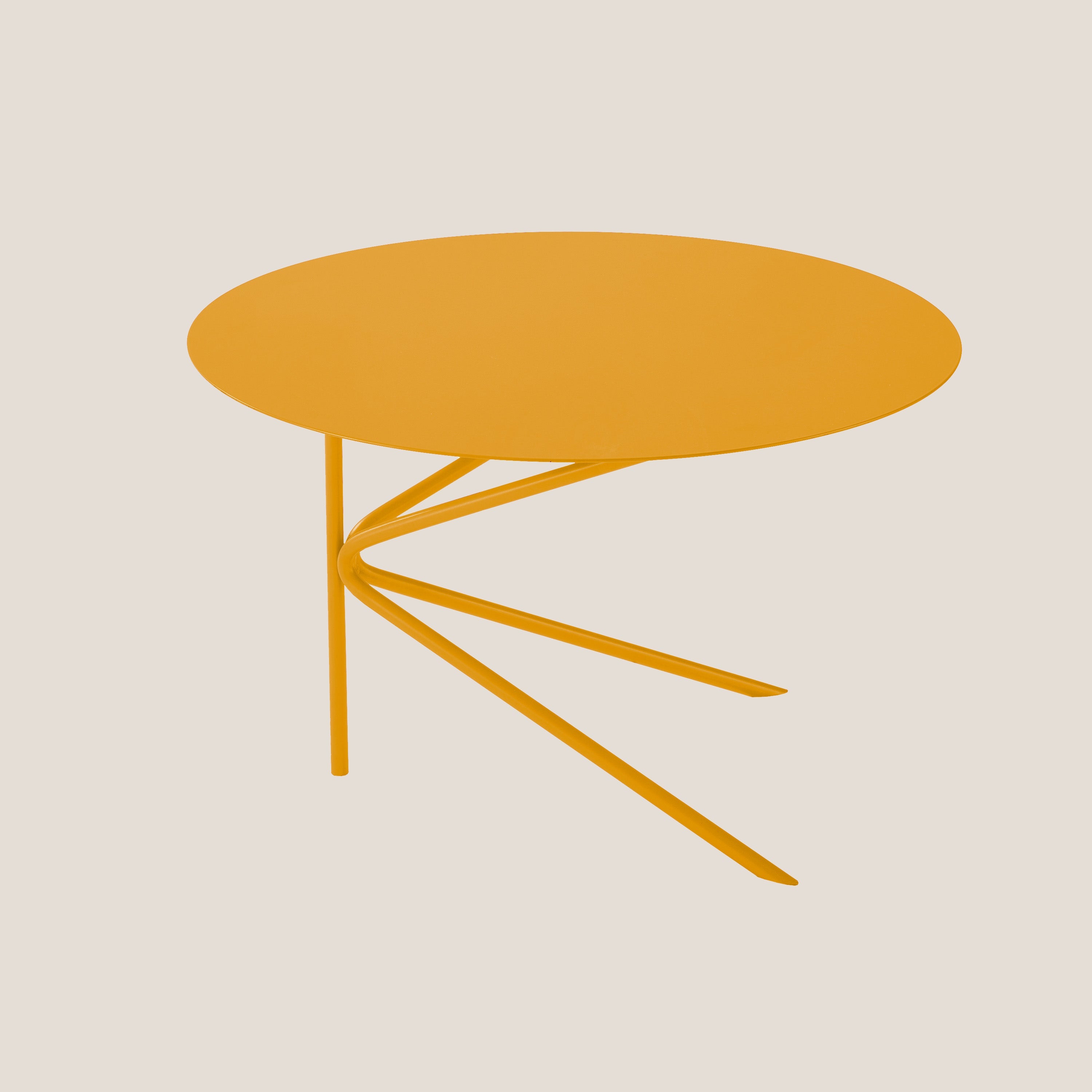 Twin tavolino BASSO rotondo minimale in diverse colorazioni giallo - divani.store
