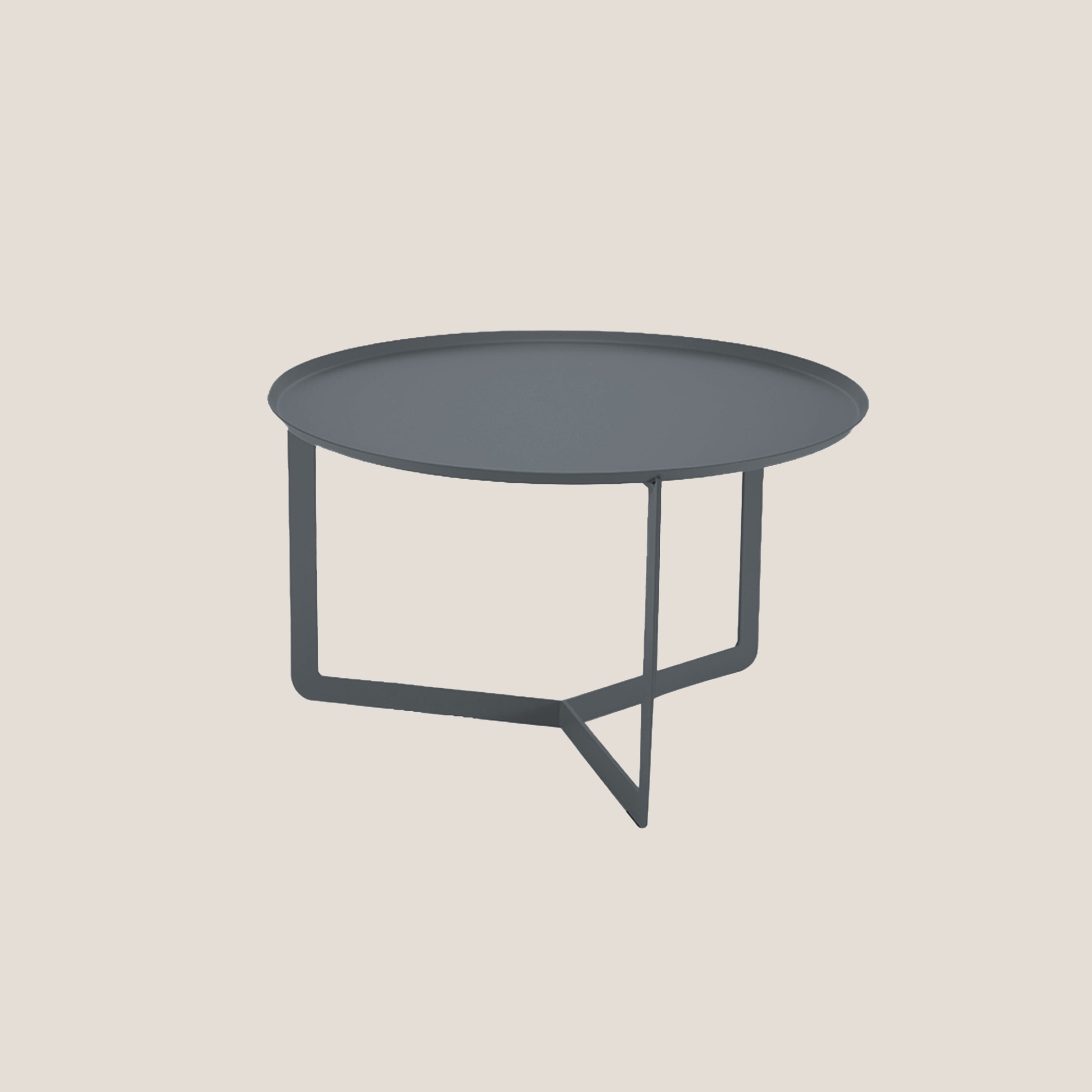 Round tavolino rotondo da salotto in metallo h36 cm grafite - divani.store