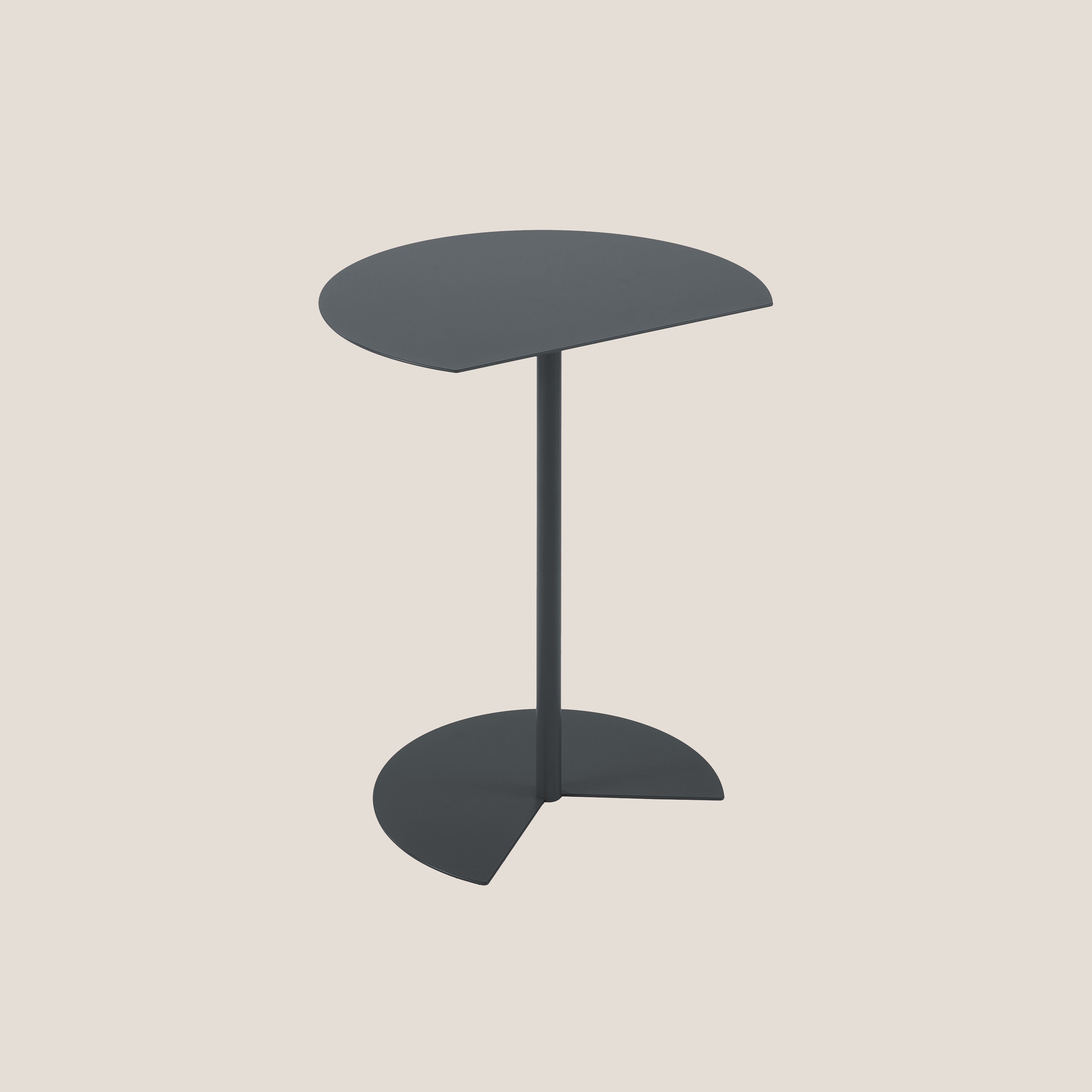 Way tavolino semirotondo da salotto grafite - divani.store