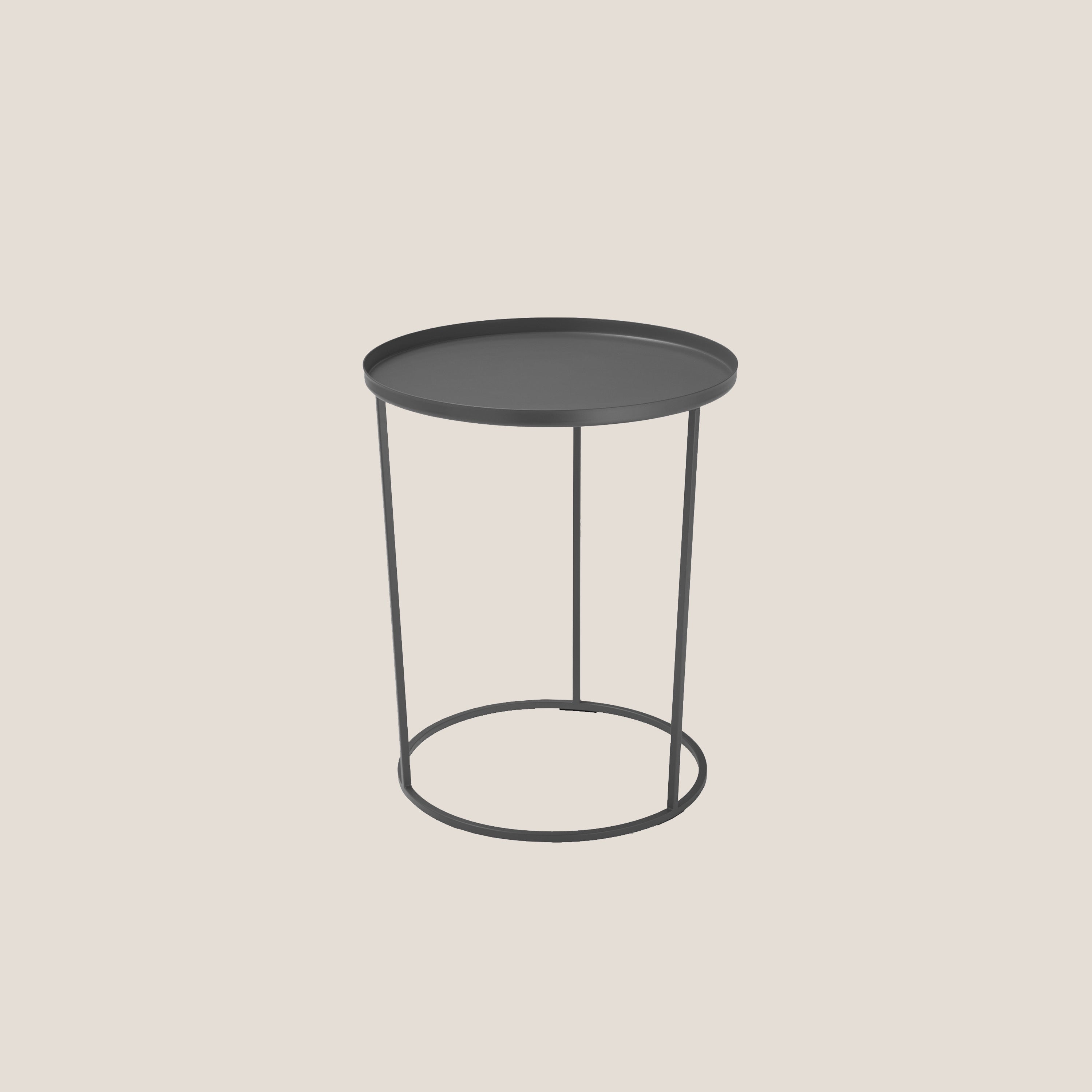 Costance tavolino rotondo con vassoio da salotto in metallo - divani.store