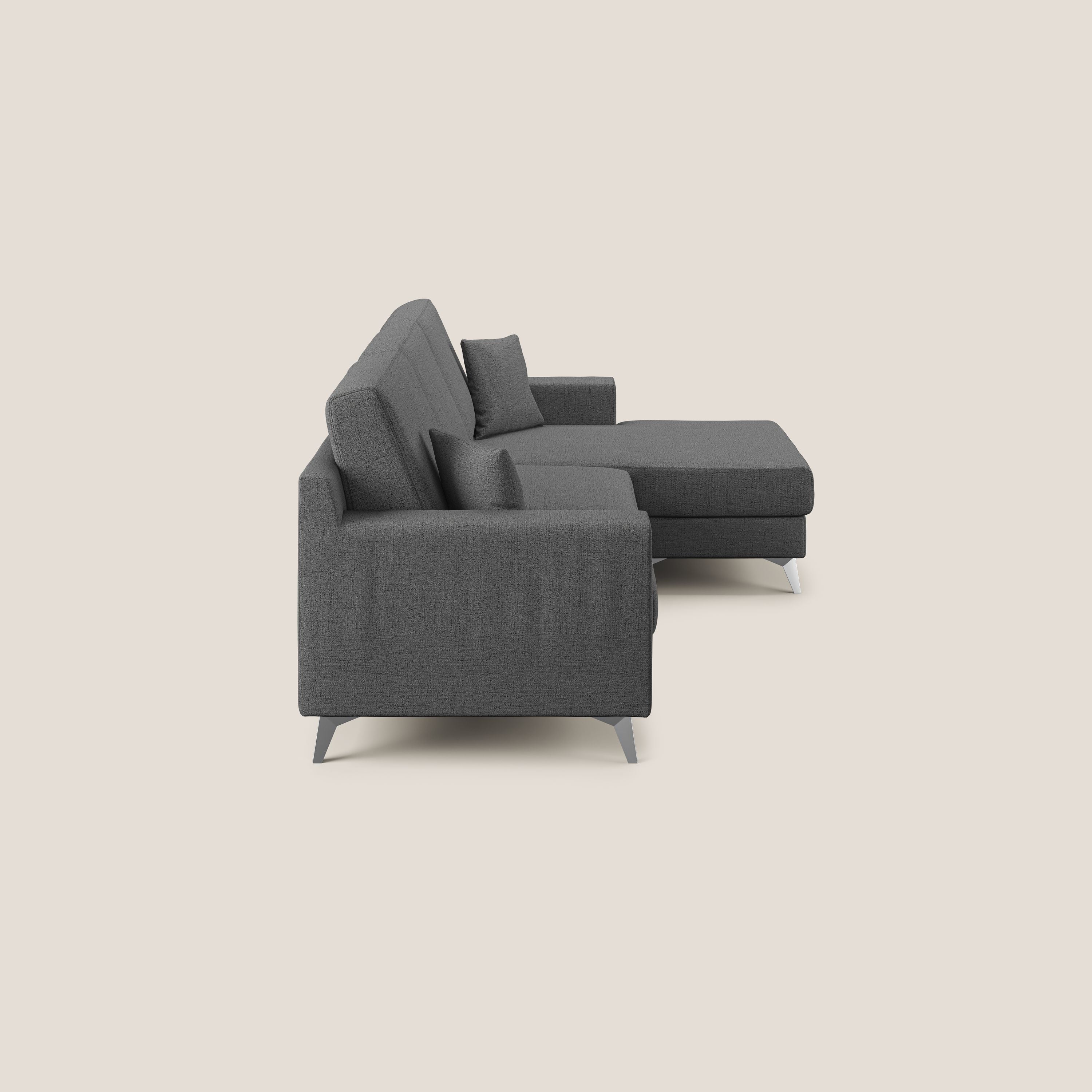 Michael Divano angolare REVERSIBILE in tessuto impermeabile T03 grigio - divani.store